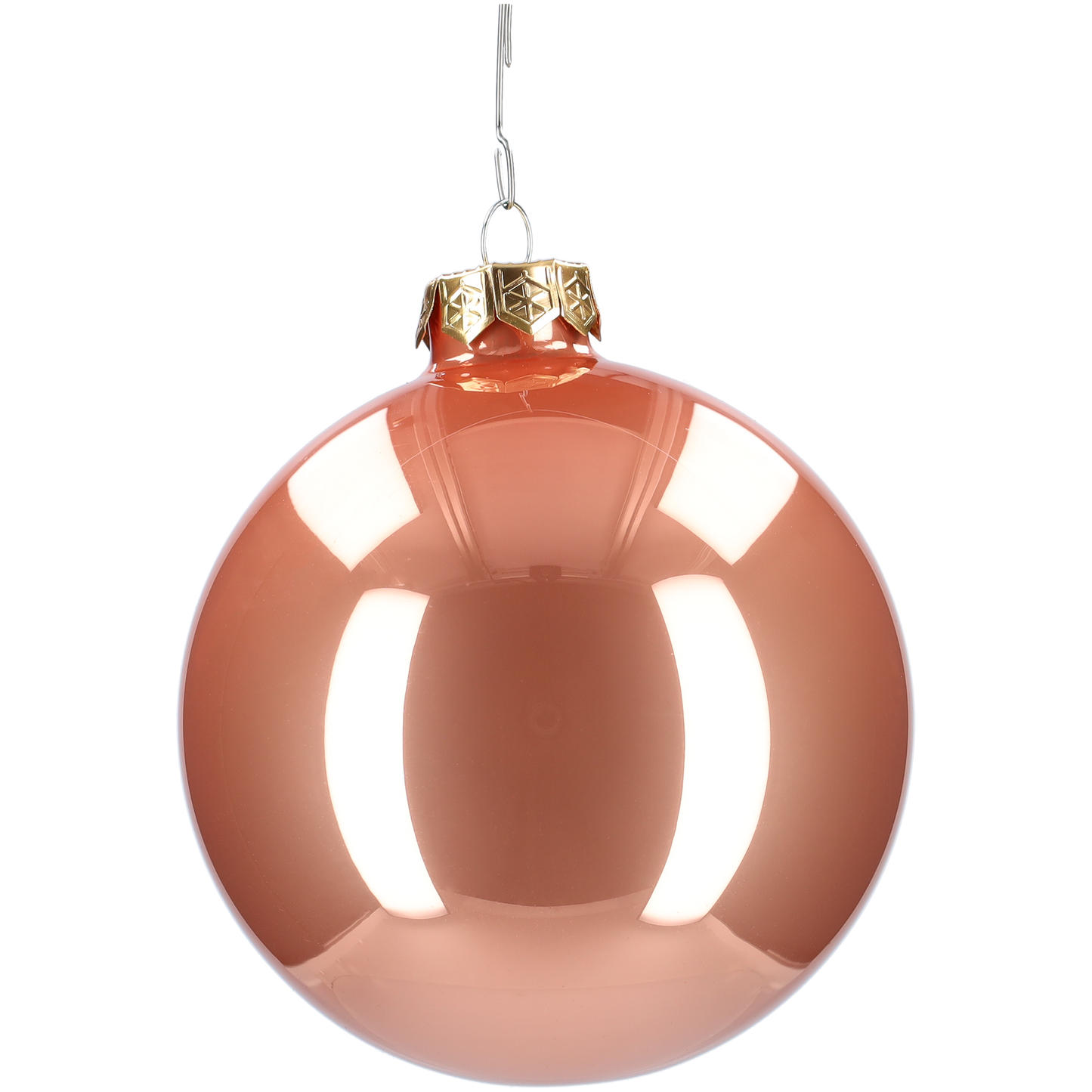 Glazen kerstballen - Set van 4 stuks/100mm - Glas - Terra Sand - Rozekleurig