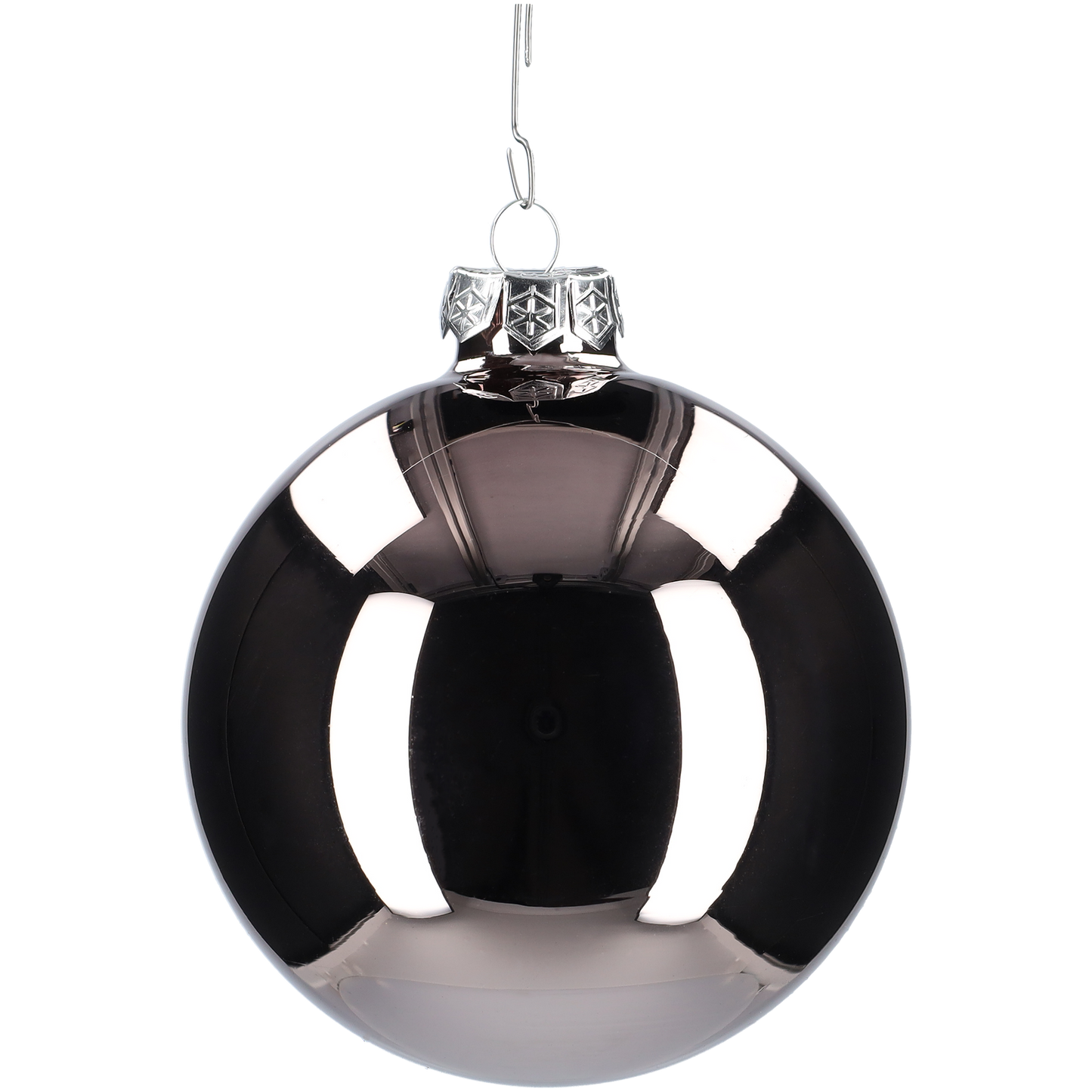 Glazen kerstballen - Set van 4 stuks/100mm - Glas - Titan Grey - Grijs