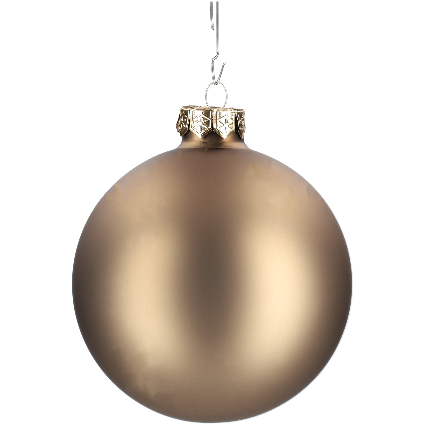 Glazen kerstballen - Set van 4 stuks/100mm - Glas - Eucalyptus - Mat Grijs/Bruin