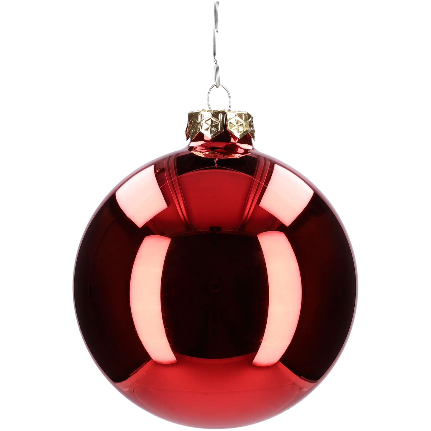 Glazen kerstballen - Set van 4 stuks/100mm - Glas - Rood Glans