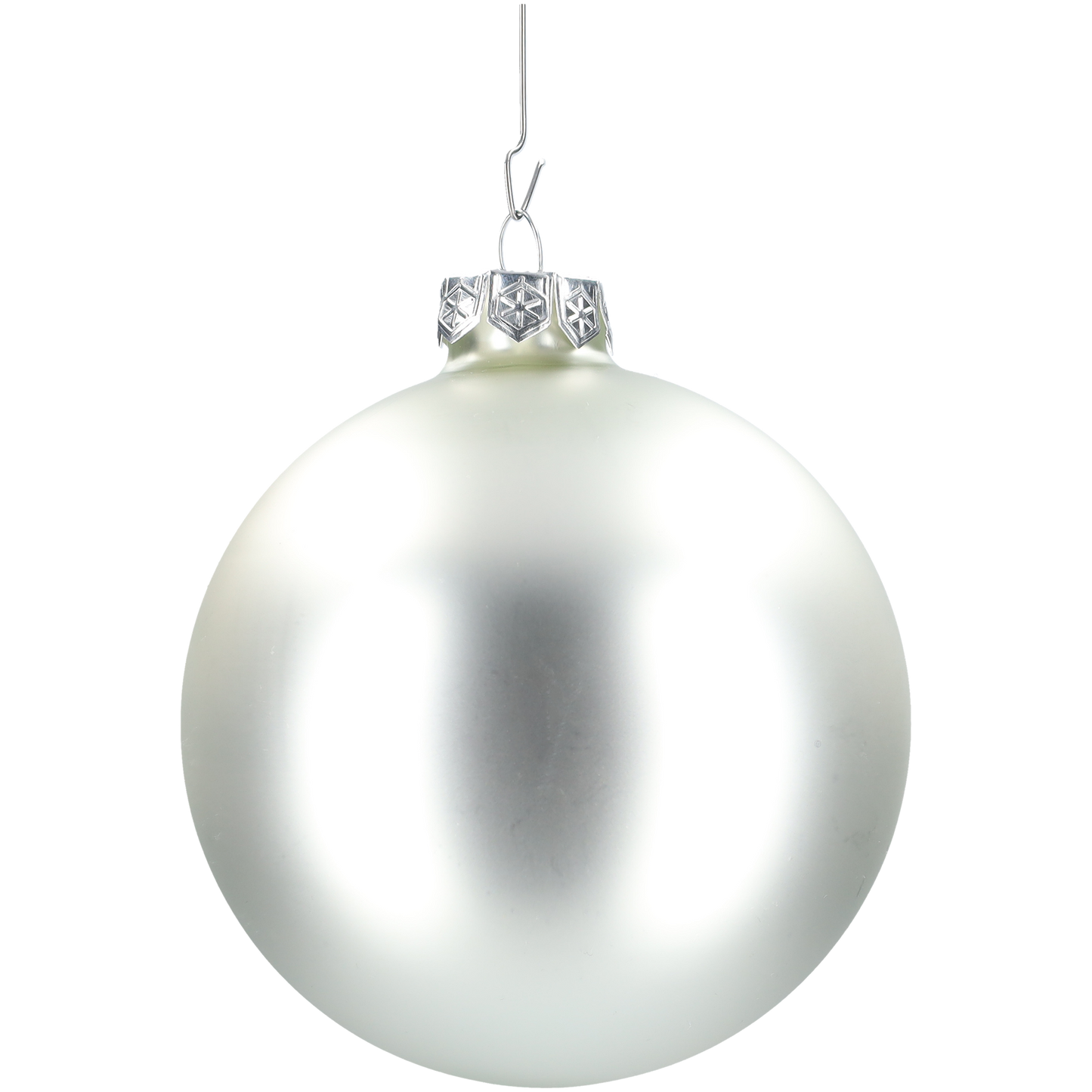 Glazen kerstballen - Set van 4stuks/100mm - Glas - Matte Silver - Mat Zilver
