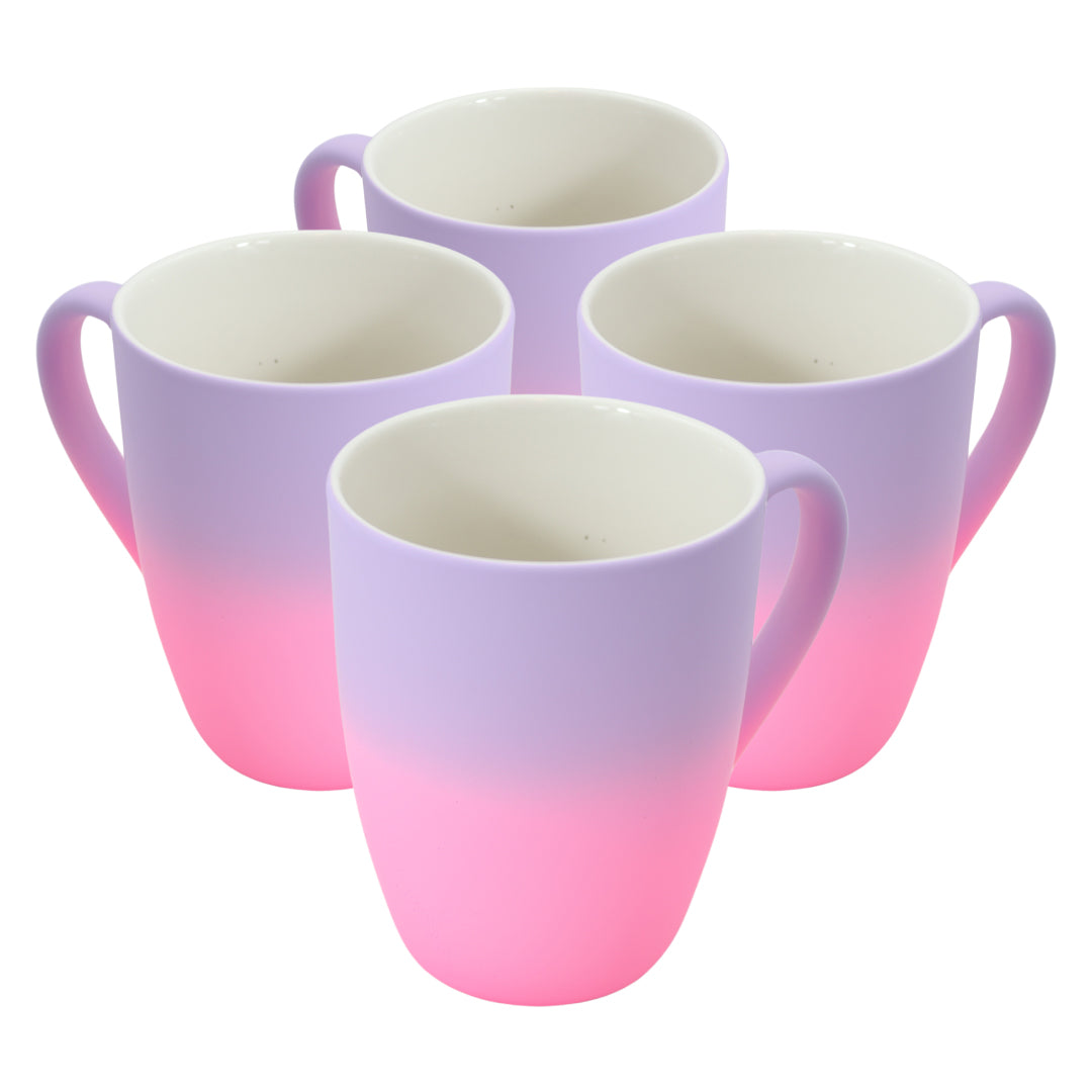 Kleurrijke lavendel/roze slanke mokken! - 4 stuks - 300ml - Koffiemok met gradient ontwerp