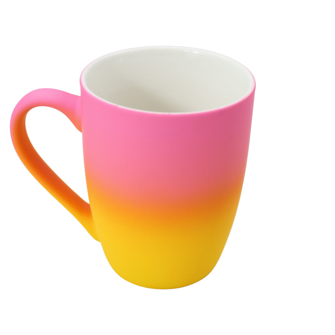 Kleurrijke Geel/Roze mokken! - 4 stuks van 300ml - Koffiemok met gradiënt ontwerp