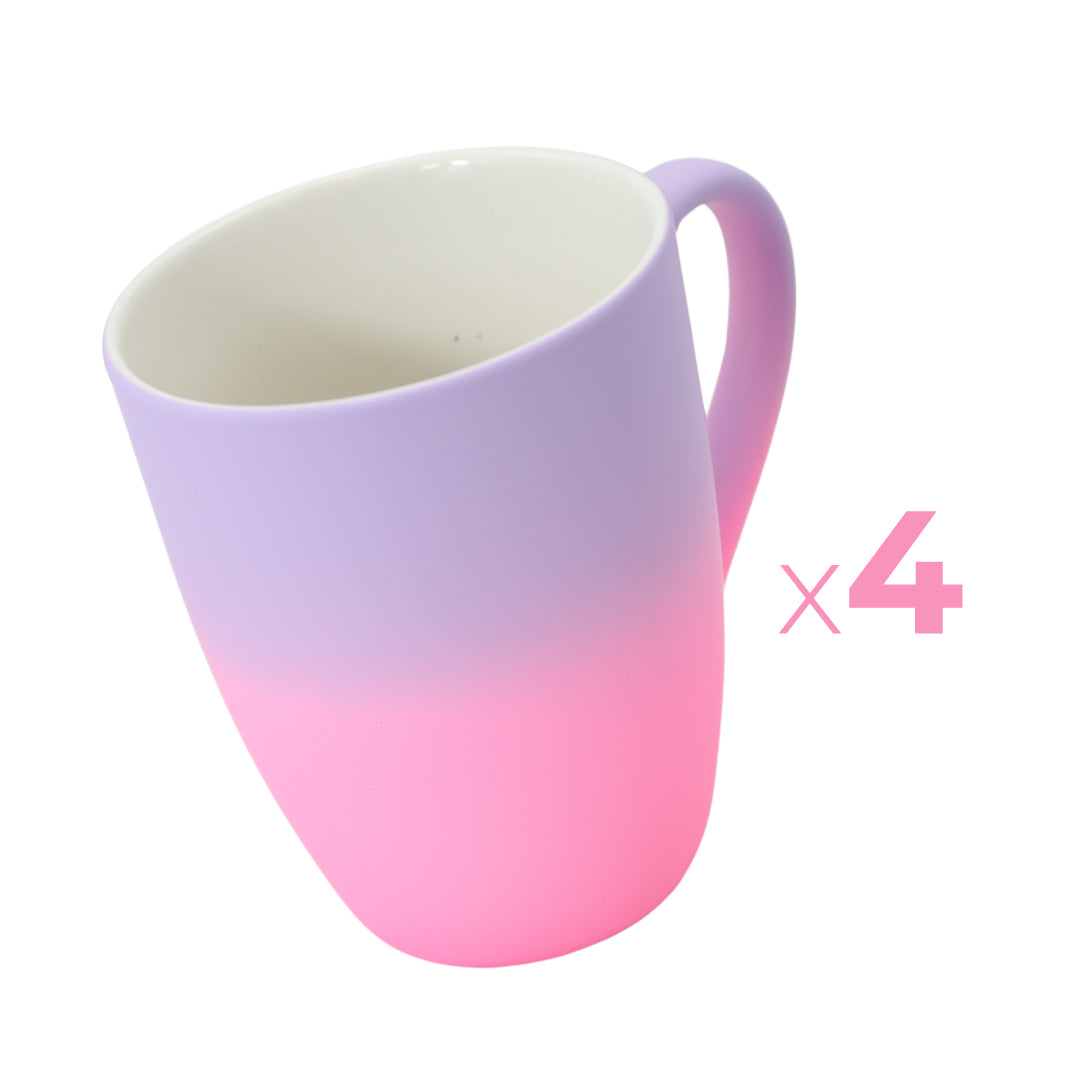 Kleurrijke lavendel/roze slanke mokken! - 4 stuks - 300ml - Koffiemok met gradient ontwerp