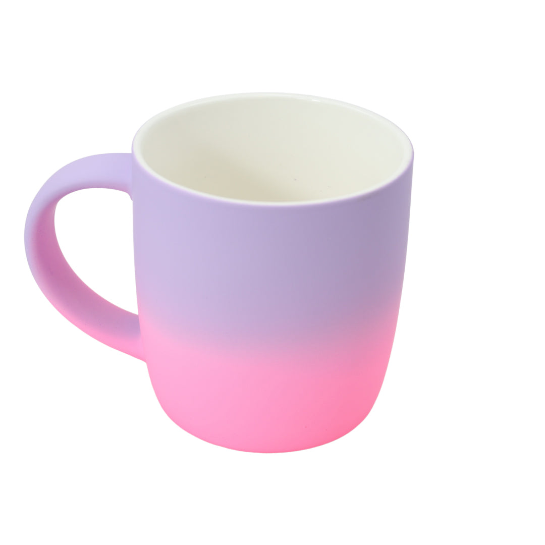 Roze paarse brede mokken - 4 stuks - 300ml - Gezellig design - Koffiemok met gradiënt ontwerp