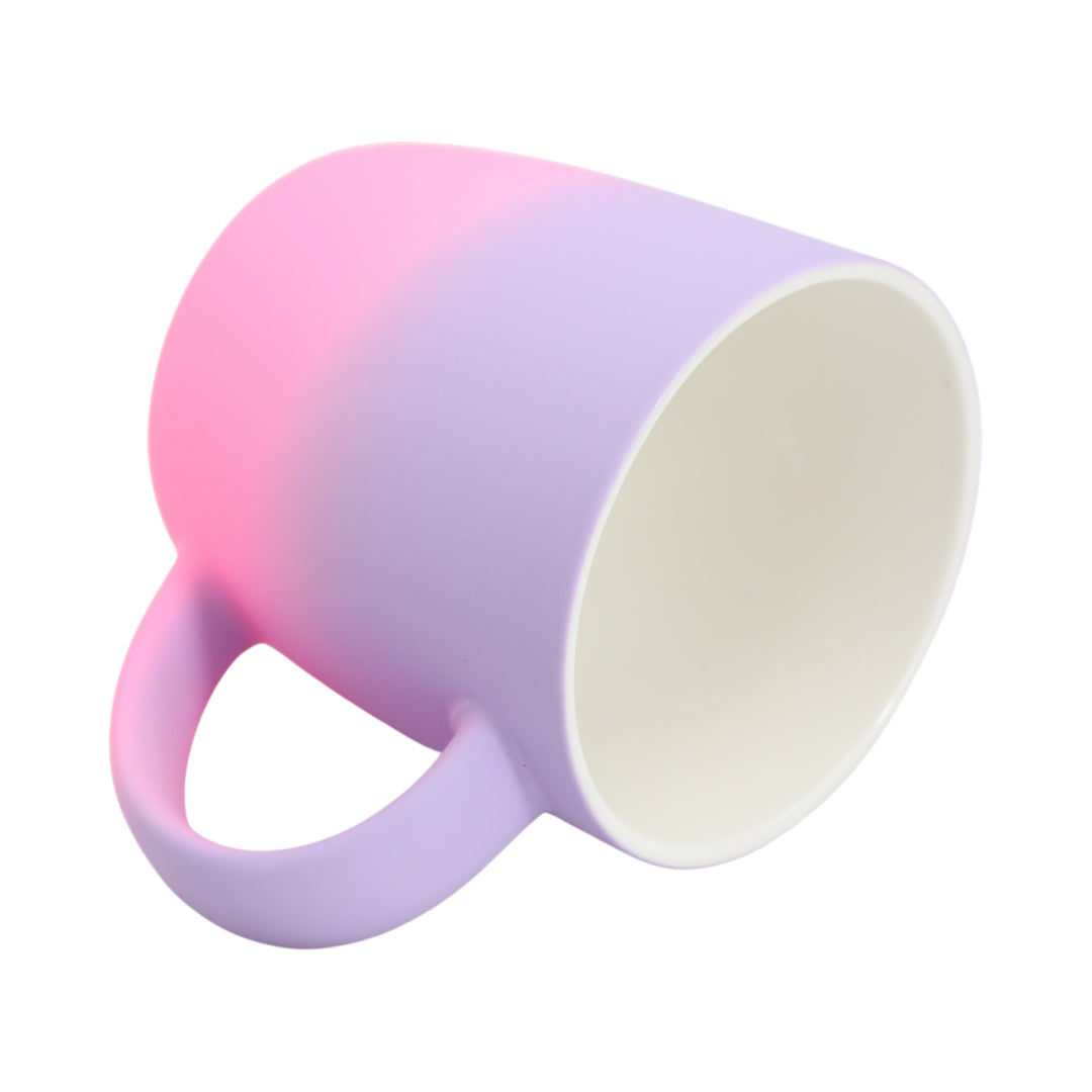 Roze paarse brede mokken - 4 stuks - 300ml - Gezellig design - Koffiemok met gradiënt ontwerp