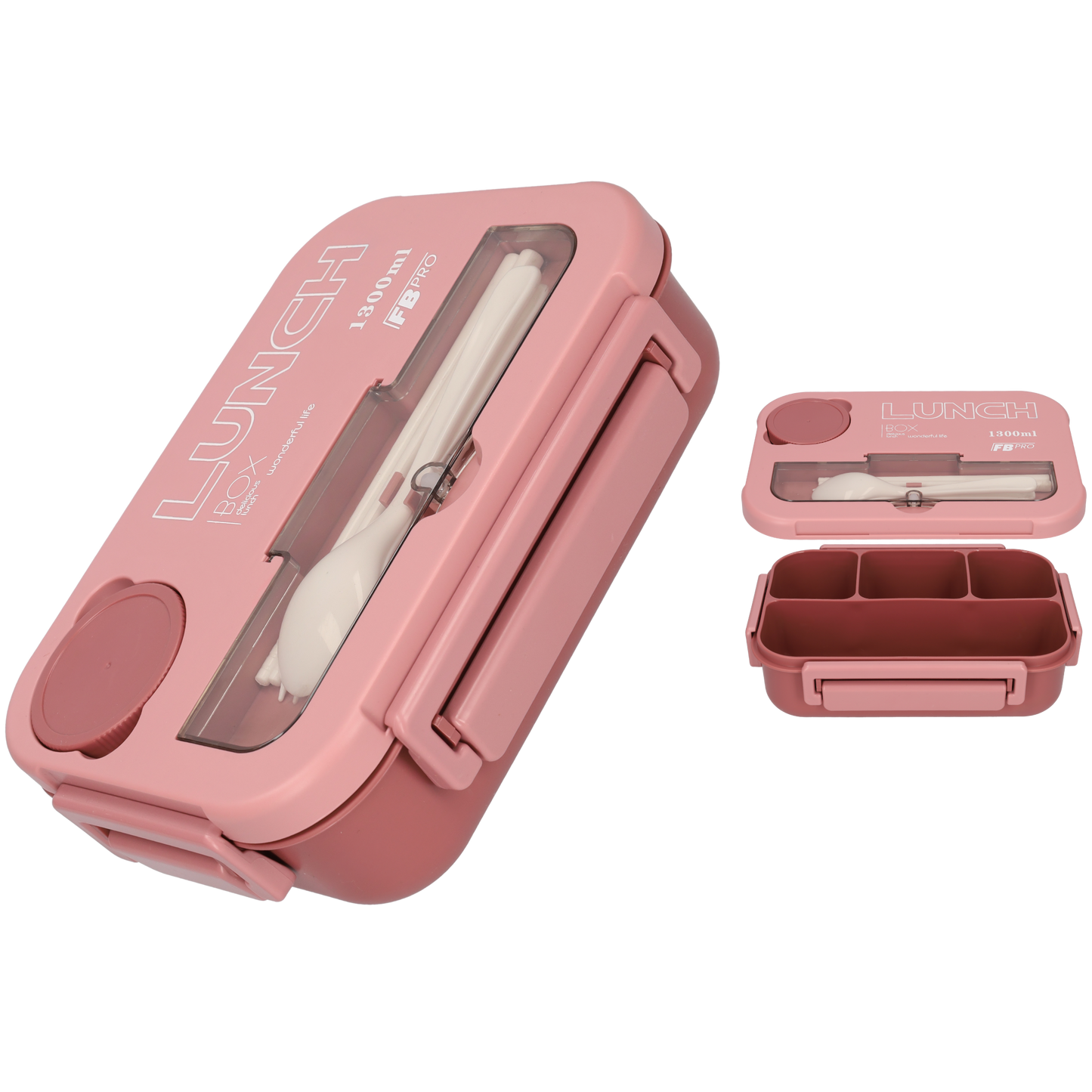 Mooie Lunchbox - BPA vrij - Bentobox - Ook te gebruiken als broodtrommel - Roze - 1300ml