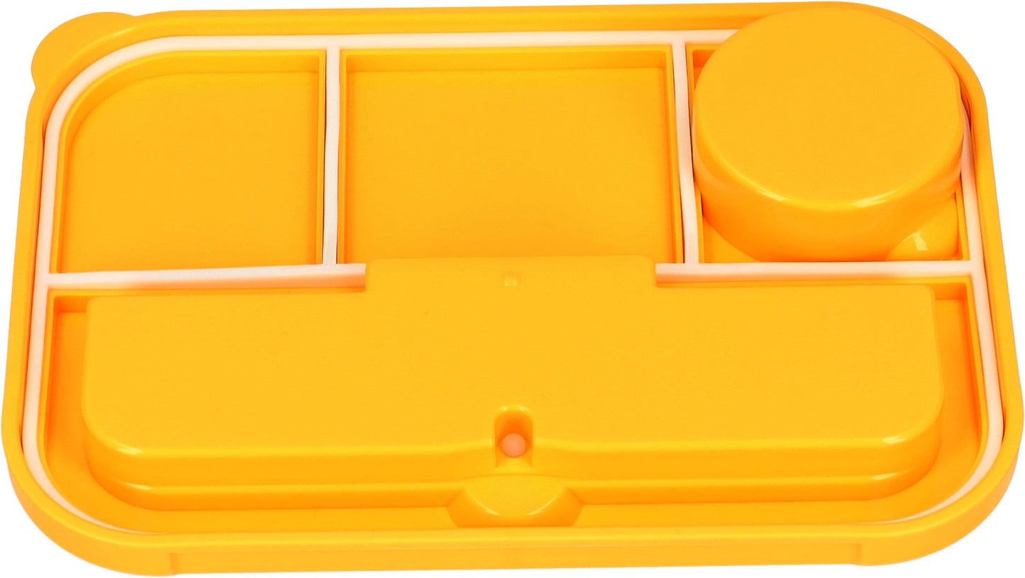 Mooie Lunchbox 1300ml - BPA vrij - Bentobox - Ook te gebruiken als Broodtrommel - Geel - Met Bestek en Sausbakje