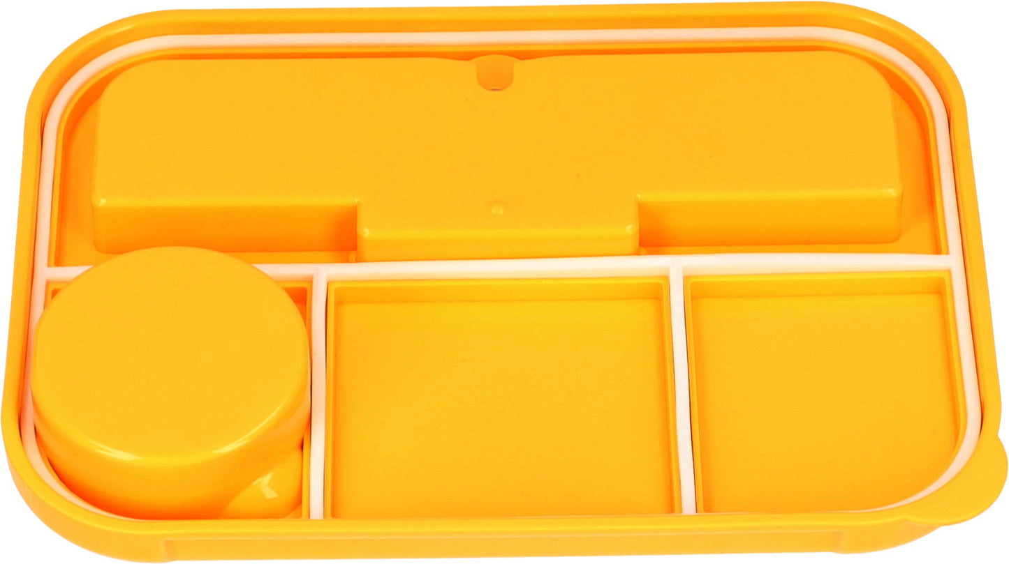 Mooie Lunchbox 1300ml - BPA vrij - Bentobox - Ook te gebruiken als Broodtrommel - Geel - Met Bestek en Sausbakje