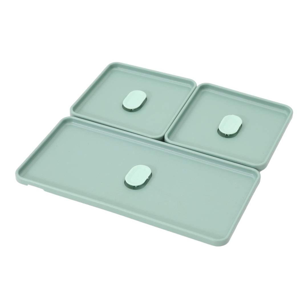 Lunchbox - 1400ml - Met servies en vakjes x3 - Groen