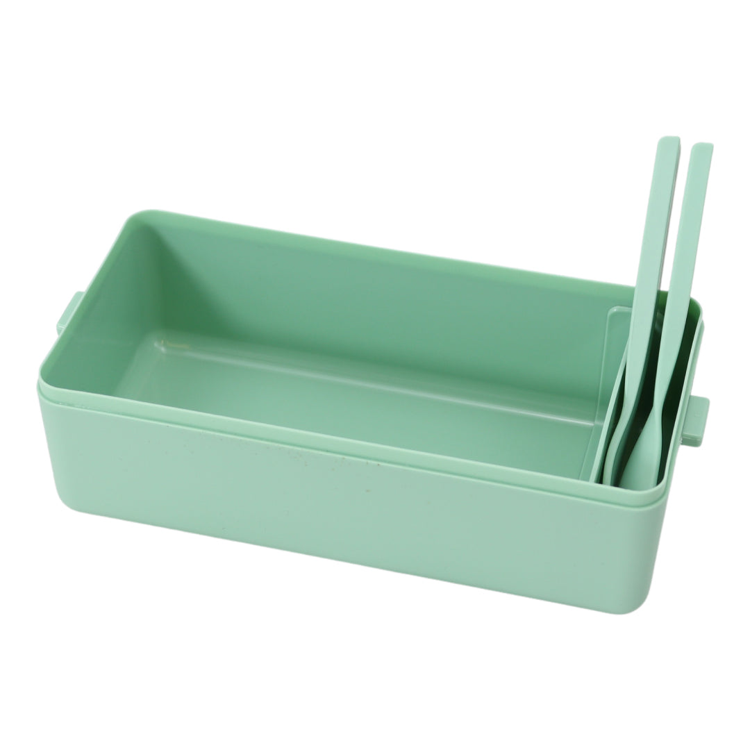 Lunchbox - 1400ml - Met servies en vakjes x3 - Groen