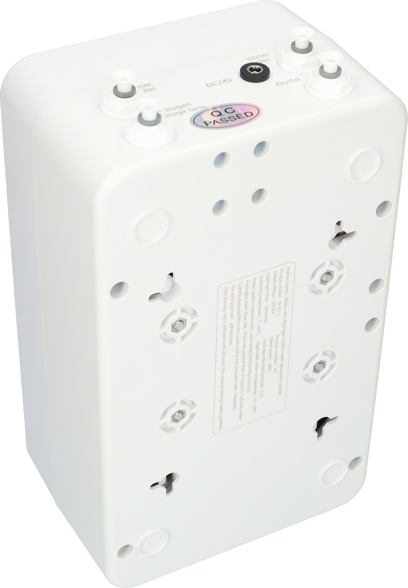 Waterstof generator met water filter - Hydrogen generator - LED display scherm - Inhoudstank van 2,5L - Wit