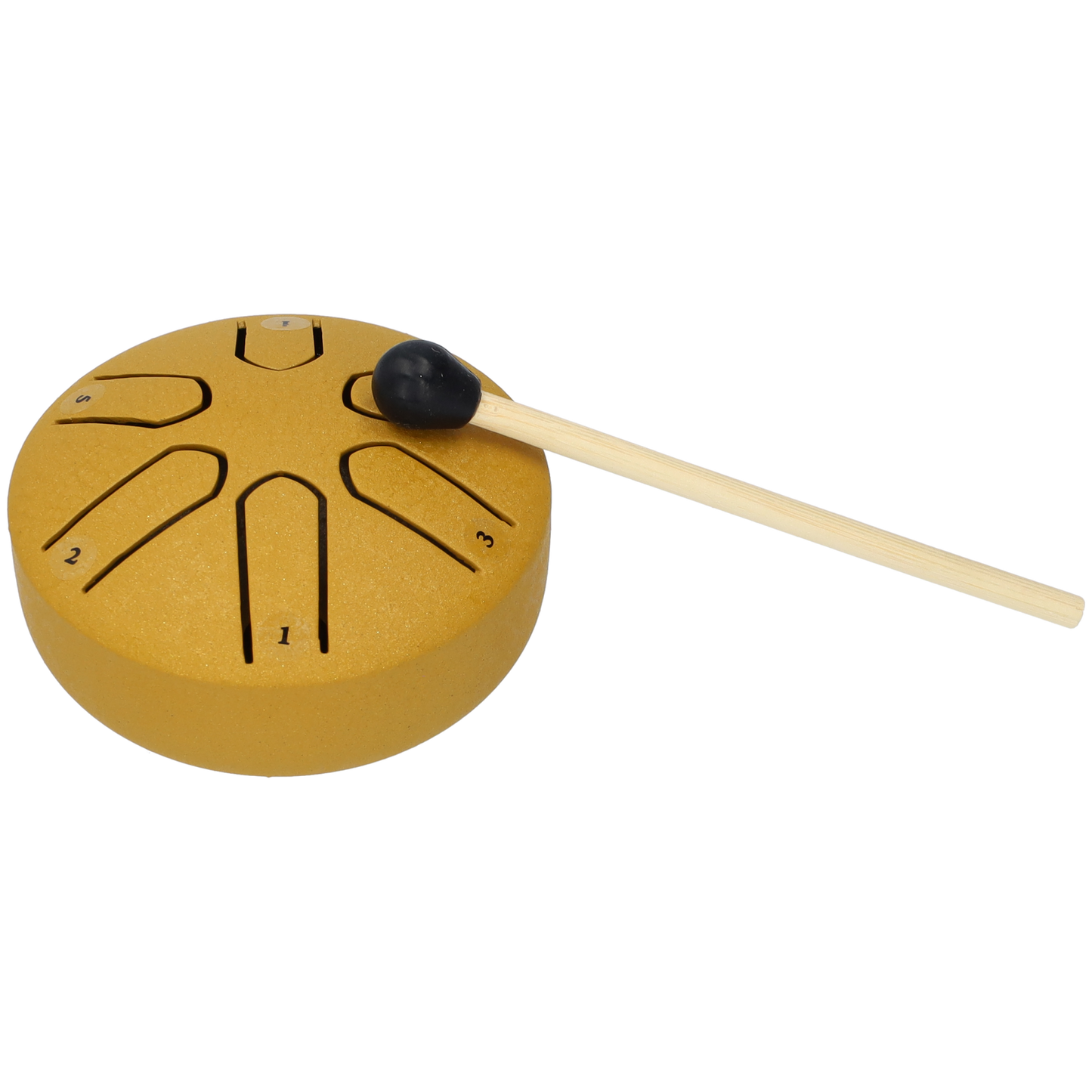Mini Handpan 3 Inch, Klankschaal, Tongue Drum, Handpan Drum, Regen Drum, Muziek Instrument - Met Drumstick - Geel