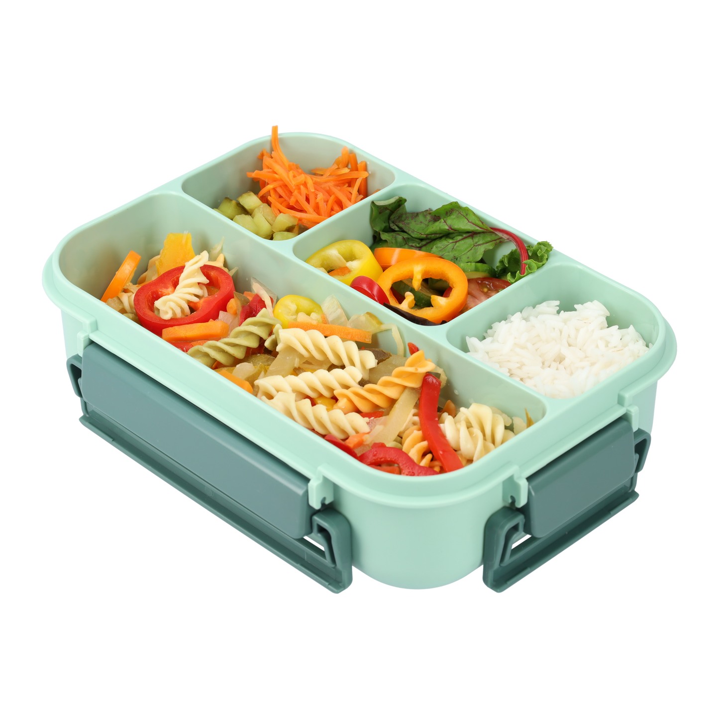 Mooie Lunchbox 1300ml - BPA vrij - Bentobox - Ook te gebruiken als Broodtrommel - Groen - Met Bestek en Sausbakje