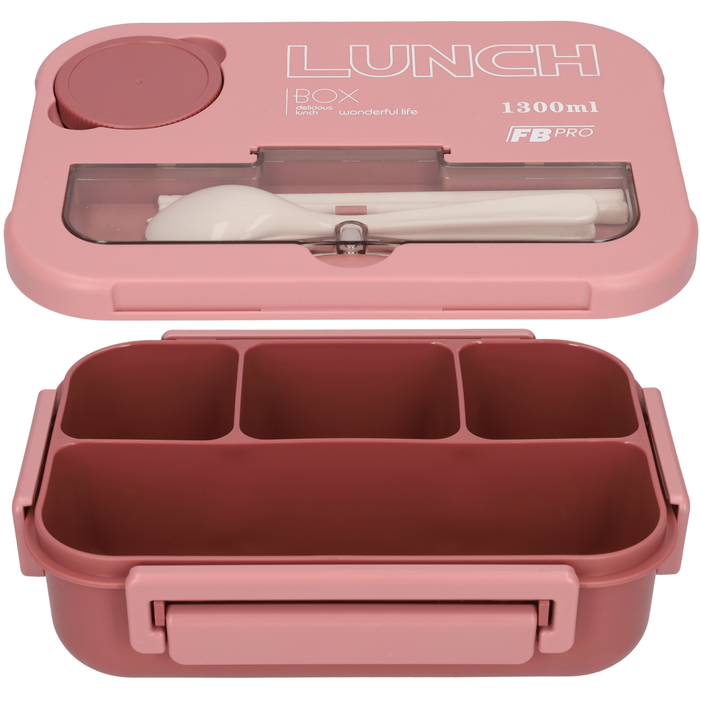 Mooie Lunchbox - BPA vrij - Bentobox - Ook te gebruiken als broodtrommel - Roze - 1300ml