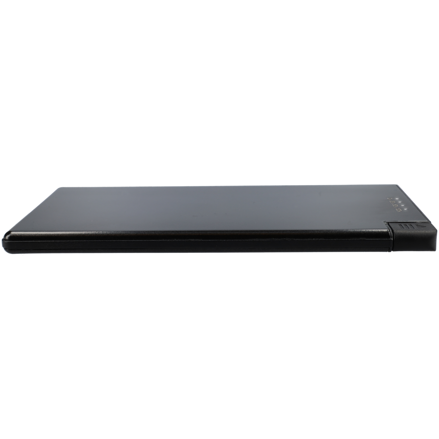 Powerbank zeer plat 6mm dik - 5000 mAh - USB ingang - USB-C - Met ingebouwde kabel! - Zwart