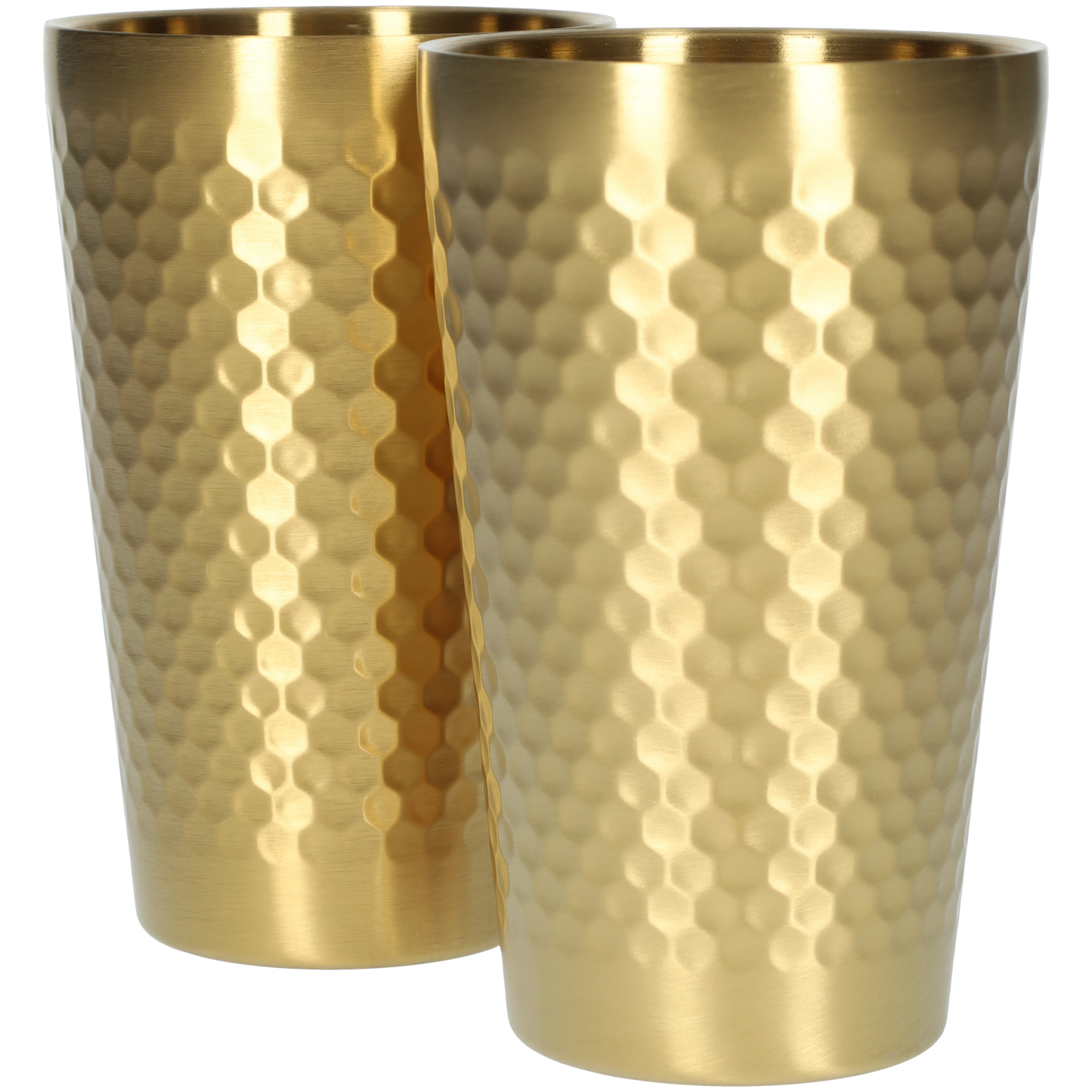 Drinkbekers - RVS bekers - Stapelbaar - Zonder handvat - Geschikt voor diverse drankjes - Inhoud van 450ml - Groot formaat - Goud