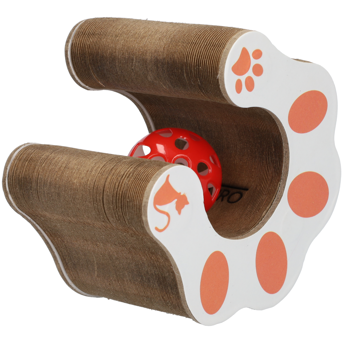 Kattenspeelgoed - Rol en vouwbaar kattenspeeltje - Dieren speelgoed - Kattenspel - Bruin met lichtroze