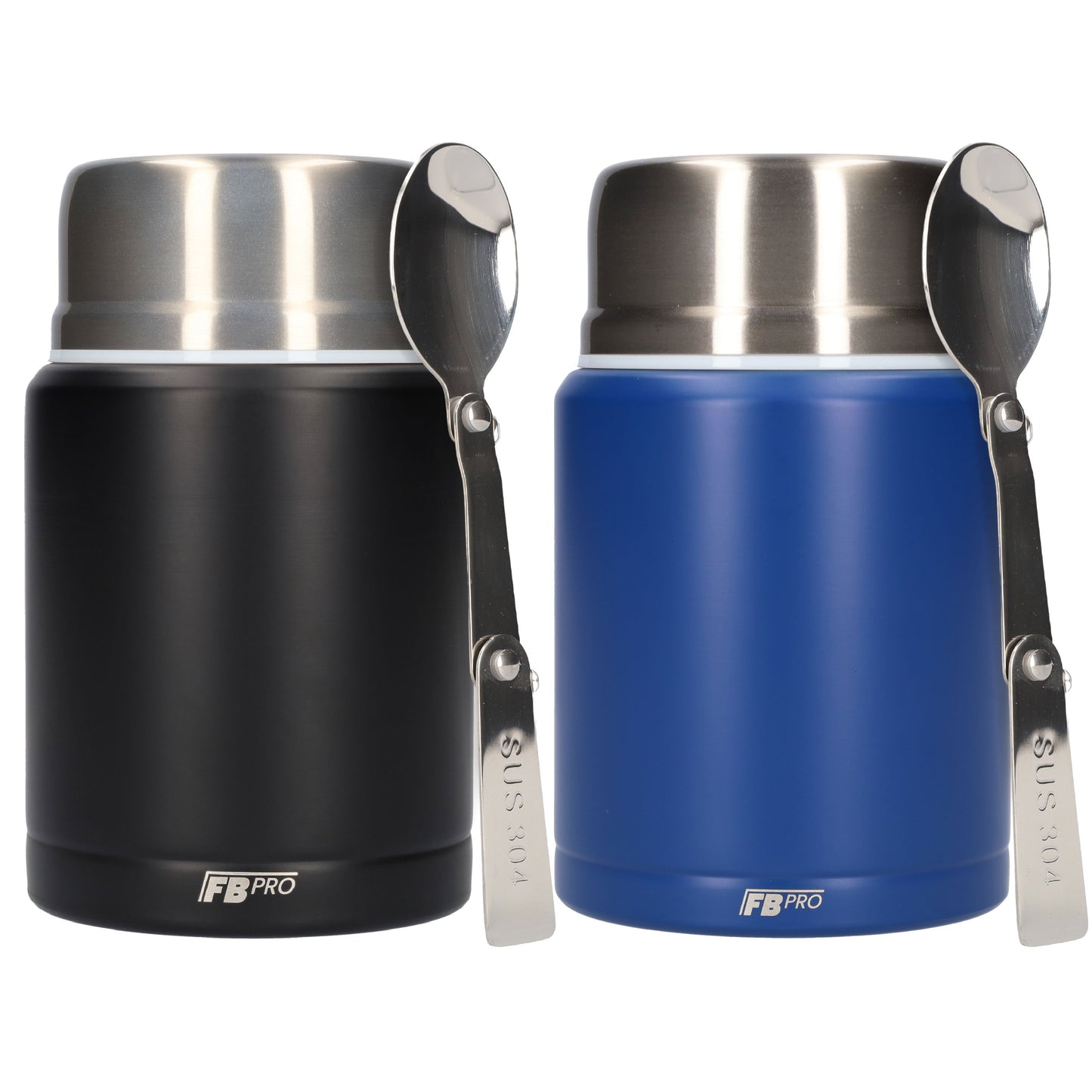 Zwarte & Blauwe Thermos Voedselcontainer - Thermoskan - 450ml