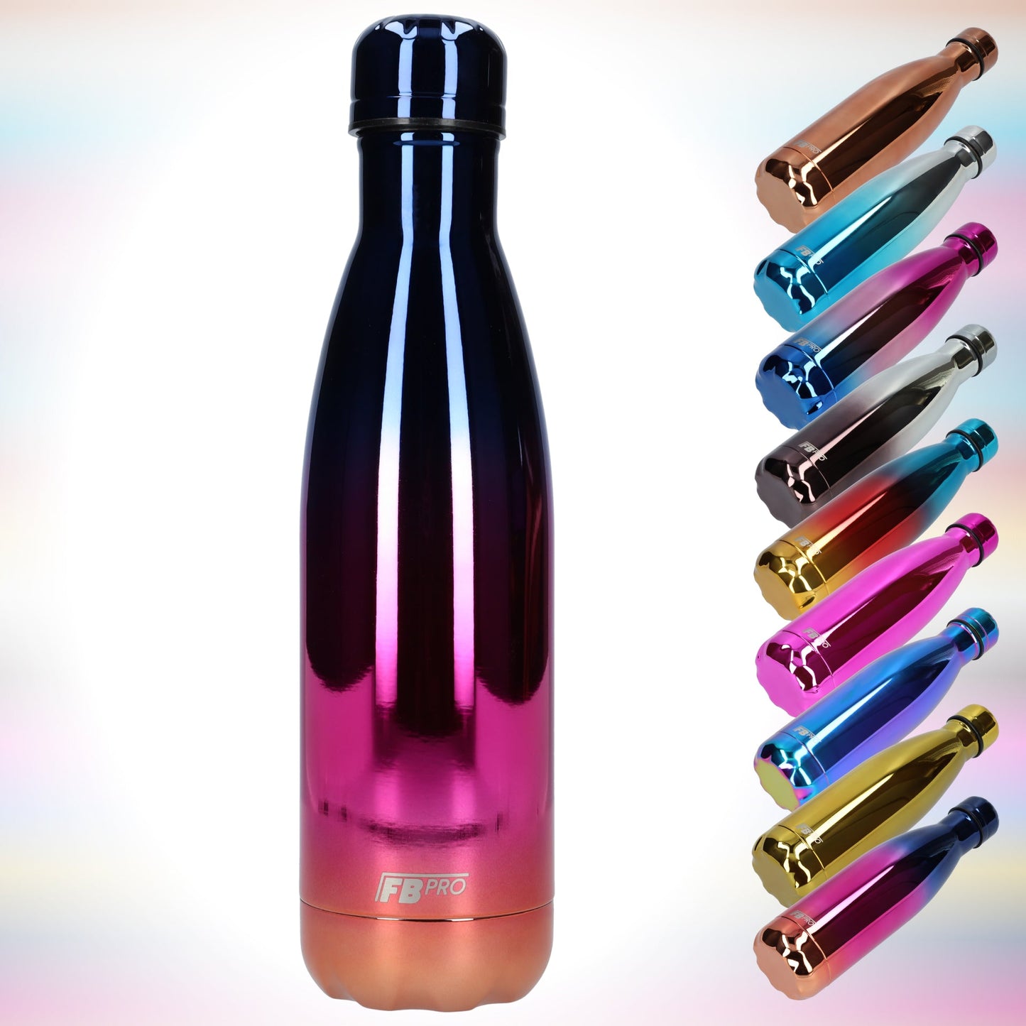 FBFS47, Thermosfles, Drinkfles, Waterfles - 500ml - Chrome Summer Night Pink- Chrome Pink