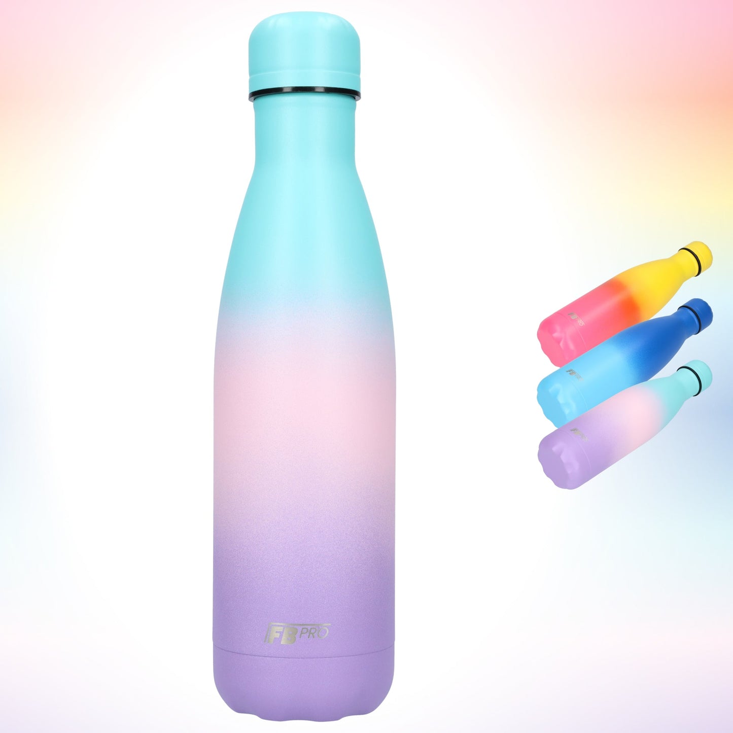 FBFS143, Thermosfles, Drinkfles, Waterfles - 500ml - Light Blue Purple - Licht Blauw Paars