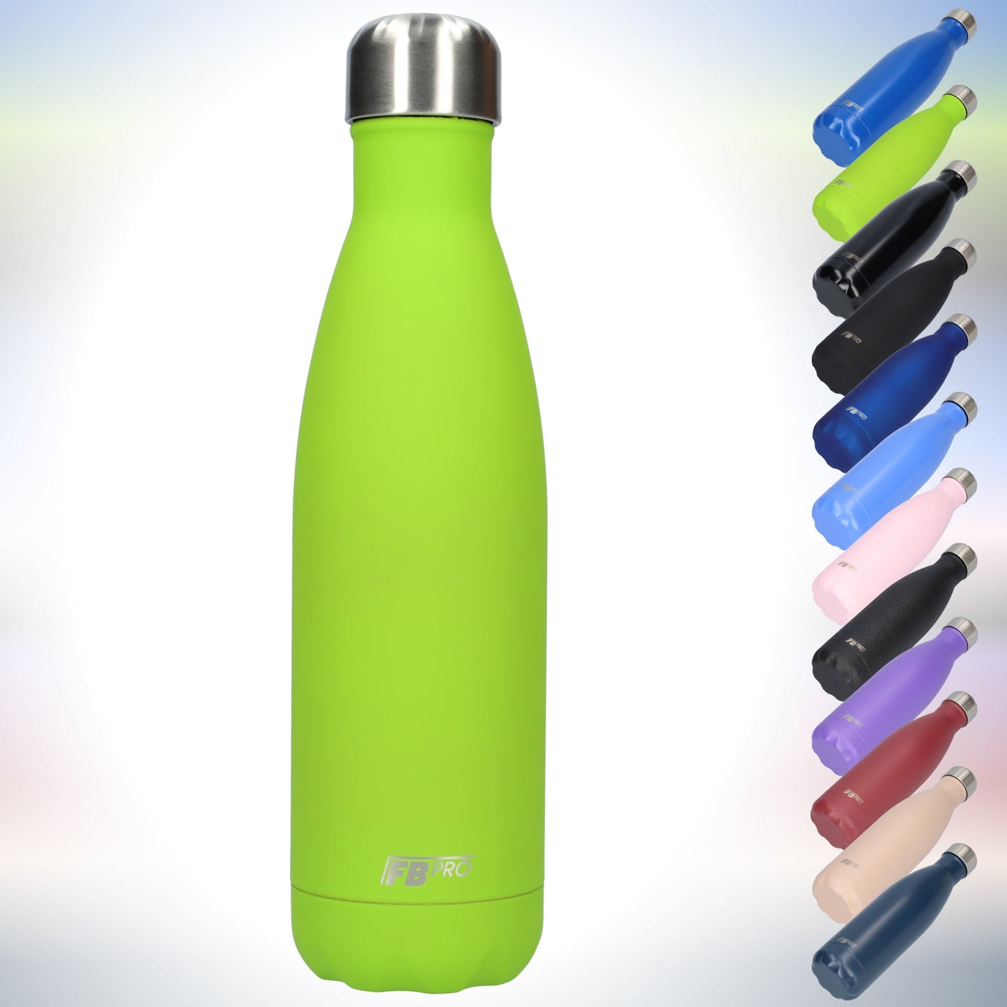 FBFS23, Thermosfles, Drinkfles, Waterfles - 500ml - Matte Lime Green - Mat Limoen Groen