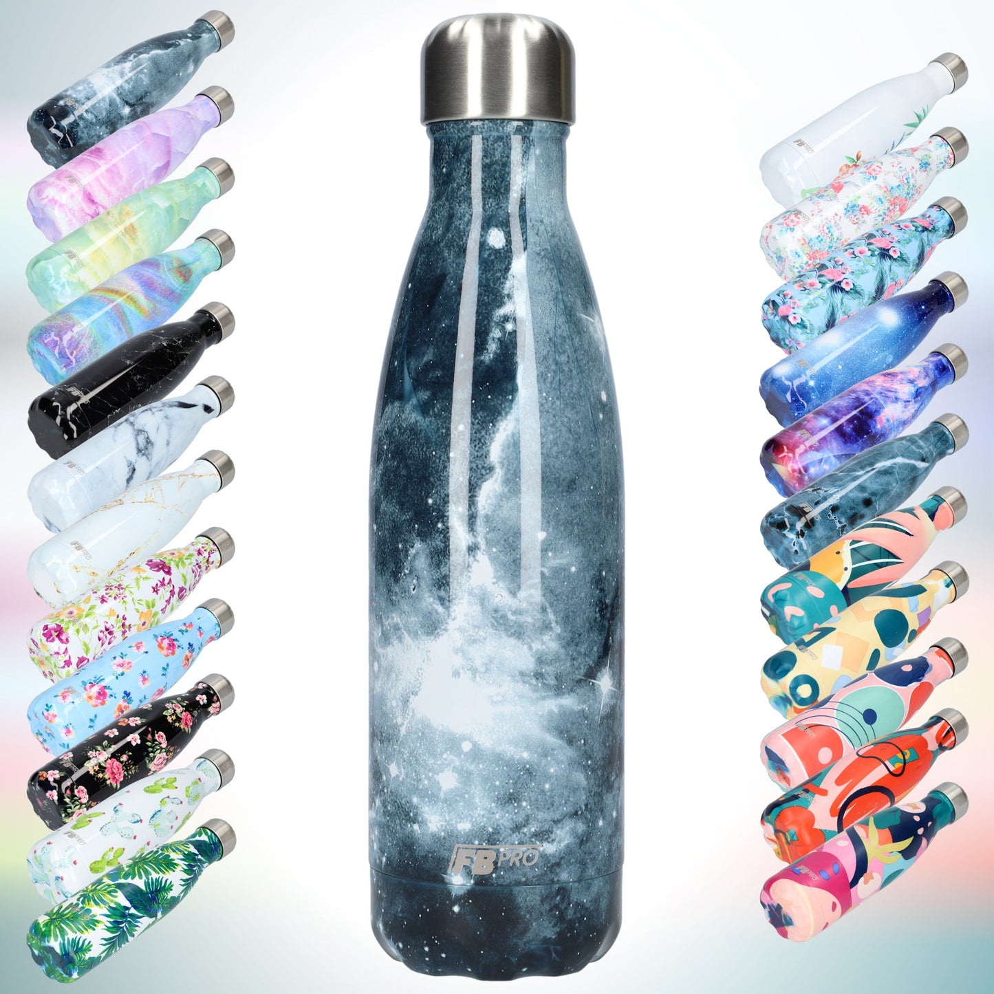 FBFS27, Thermosfles, Drinkfles, Waterfles - 500ml - Dark Sea Galaxy - Donkere Sterrenhemel