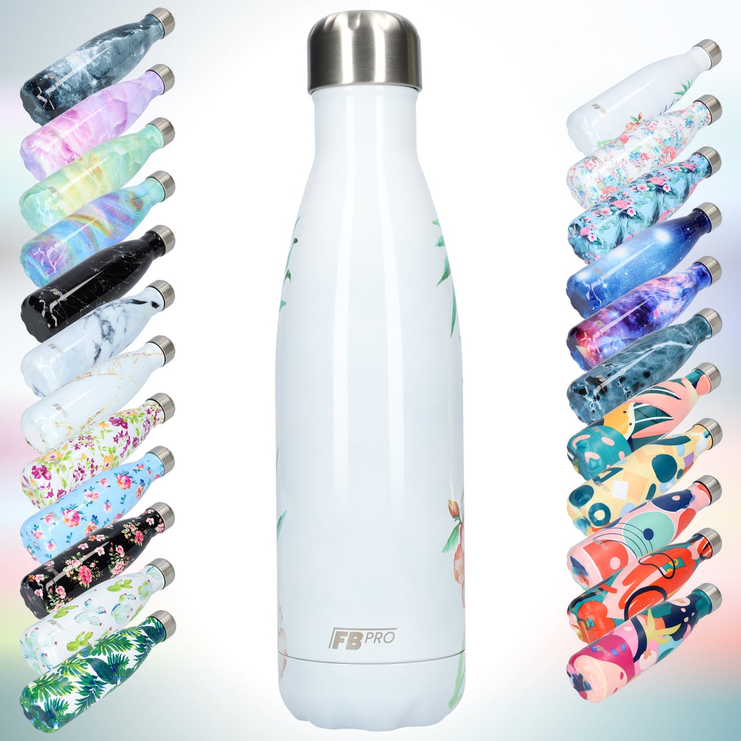 FBFS44, Thermosfles, Drinkfles, Waterfles - 500ml - Tropical White - Tropisch Wit
