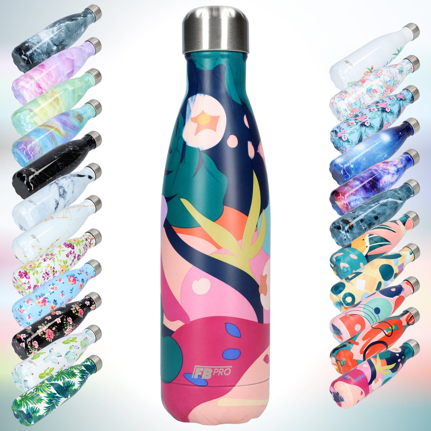 FBFS147, Thermosfles, Drinkfles, Waterfles - 500ml - Tropical Deep Sea - Tropisch Diepe Zee