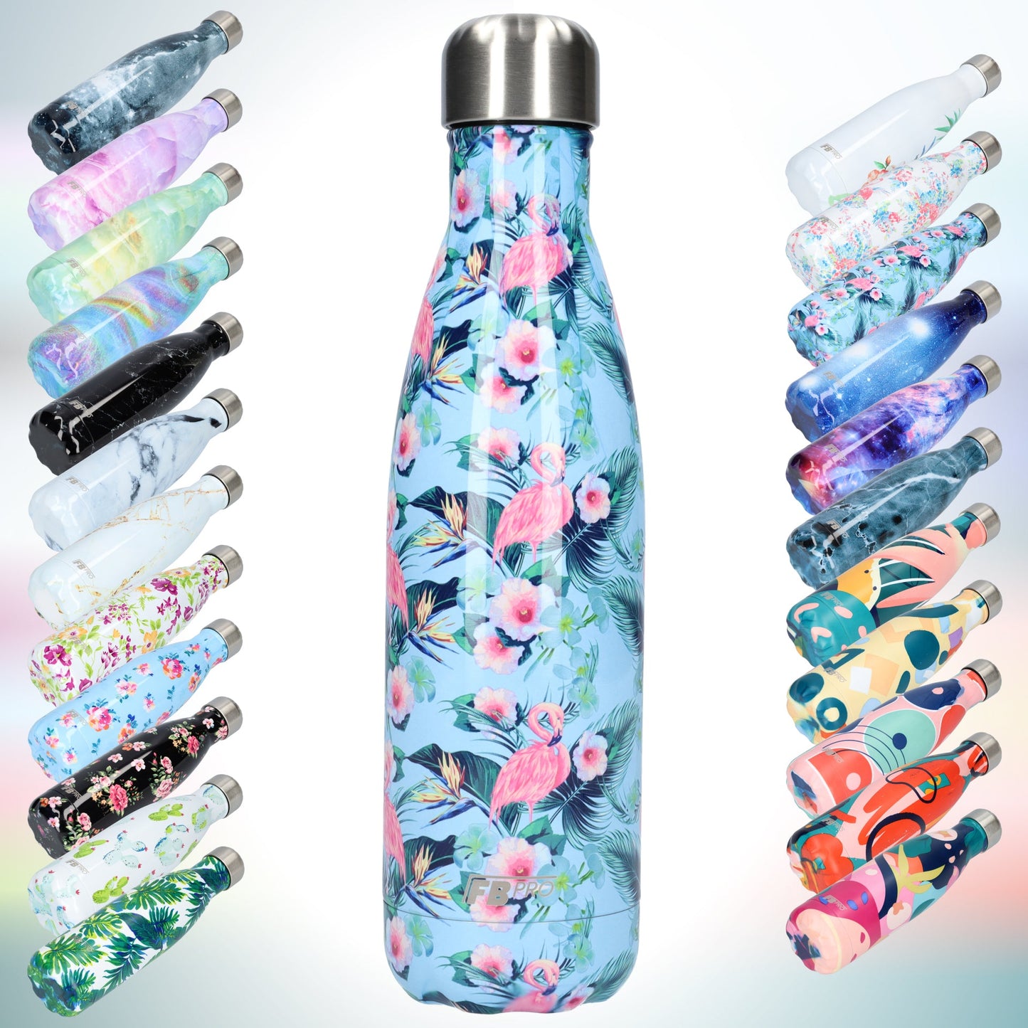 FBFS46, Thermosfles, Drinkfles, Waterfles - 500ml - Flamingo Blue - Flamingo Blauw