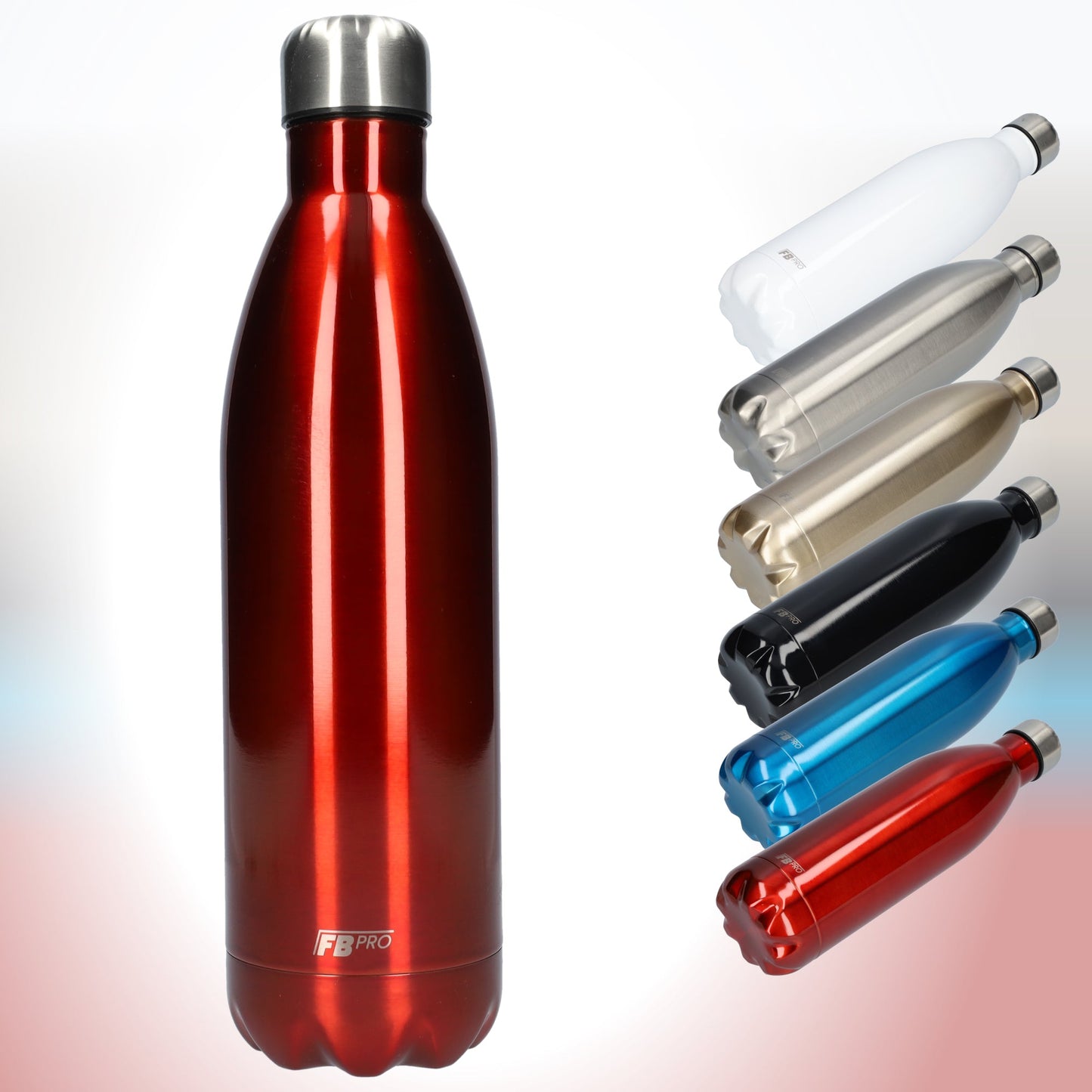 FBFS153, Thermosfles, Drinkfles, Waterfles - 1 liter - Red - Rood