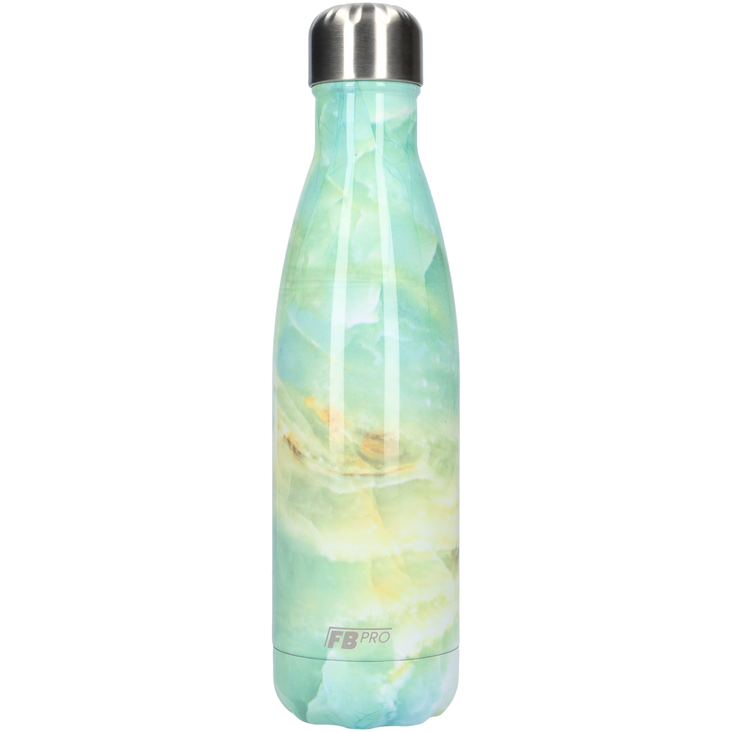 FBFS29, Thermosfles, Drinkfles, Waterfles - 500ml - Turquoise Marble - Turquoise Marmer