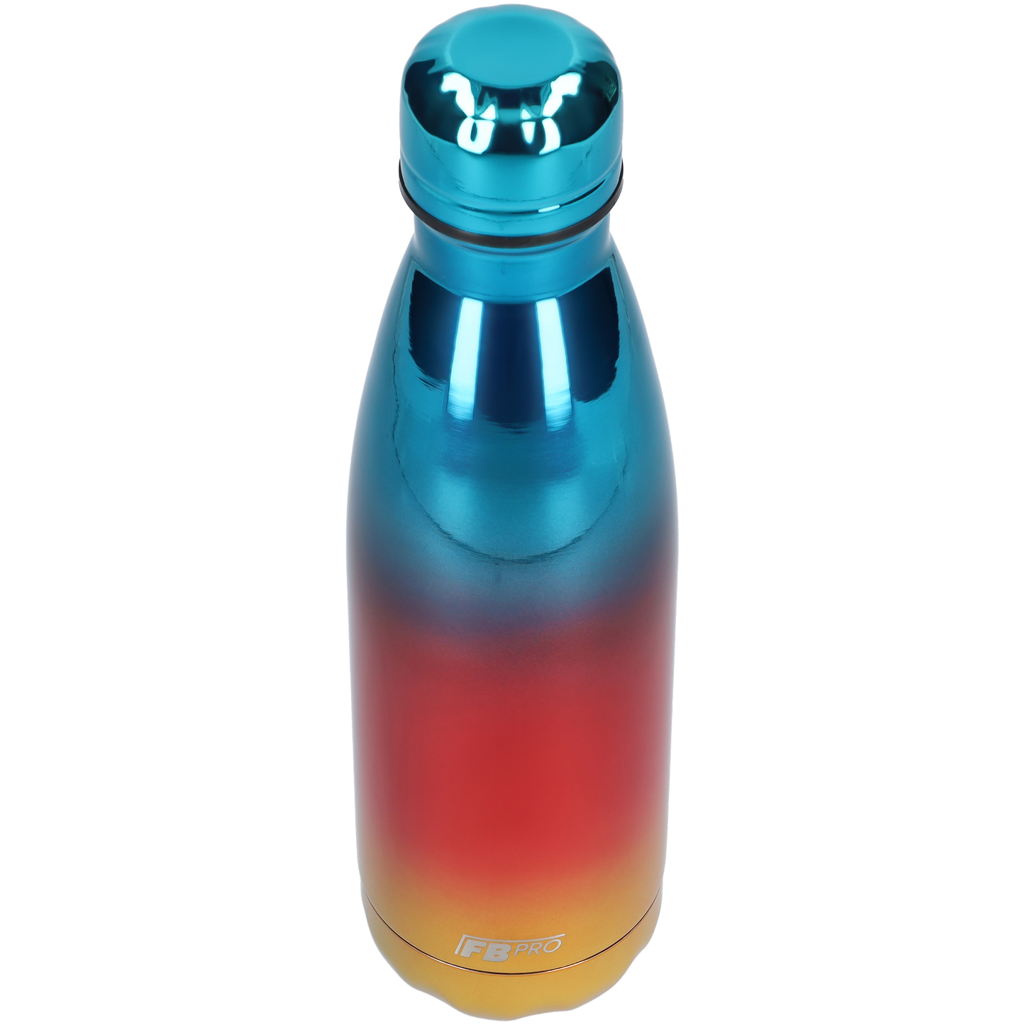 FBFS49, Thermosfles, Drinkfles, Waterfles - 500ml - Chrome Blue, Red & Yellow - Chroom Blauw, Rood & Geel