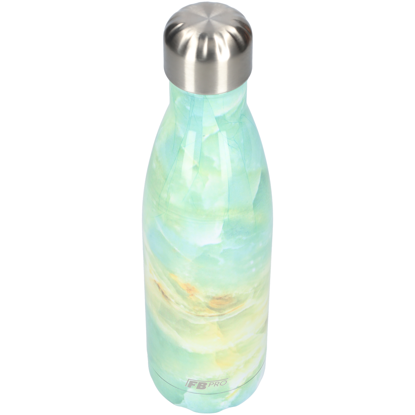 FBFS29, Thermosfles, Drinkfles, Waterfles - 500ml - Turquoise Marble - Turquoise Marmer