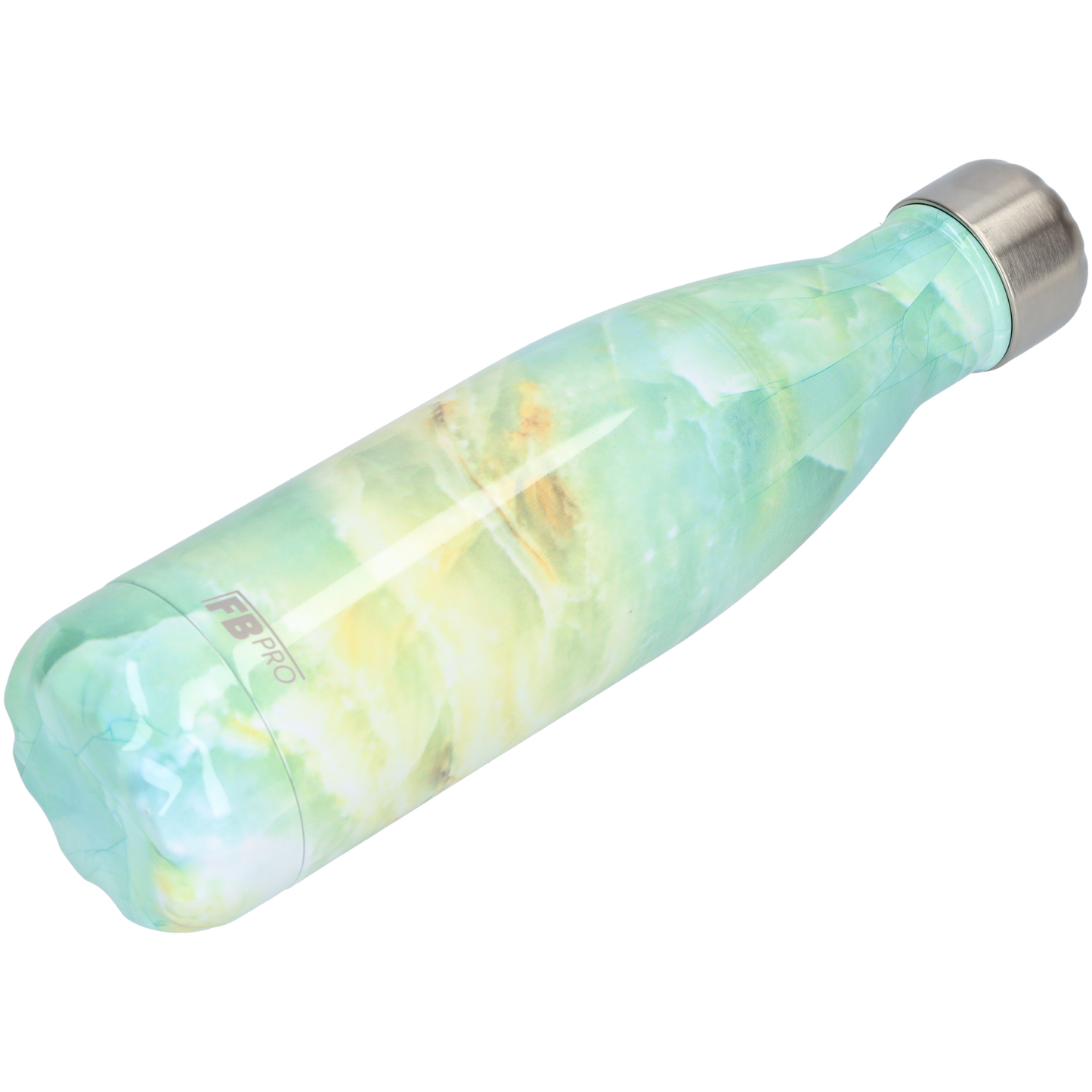 FBFS29, Thermosfles, Drinkfles, Waterfles - 500ml - Turquoise Marble - Turquoise Marmer
