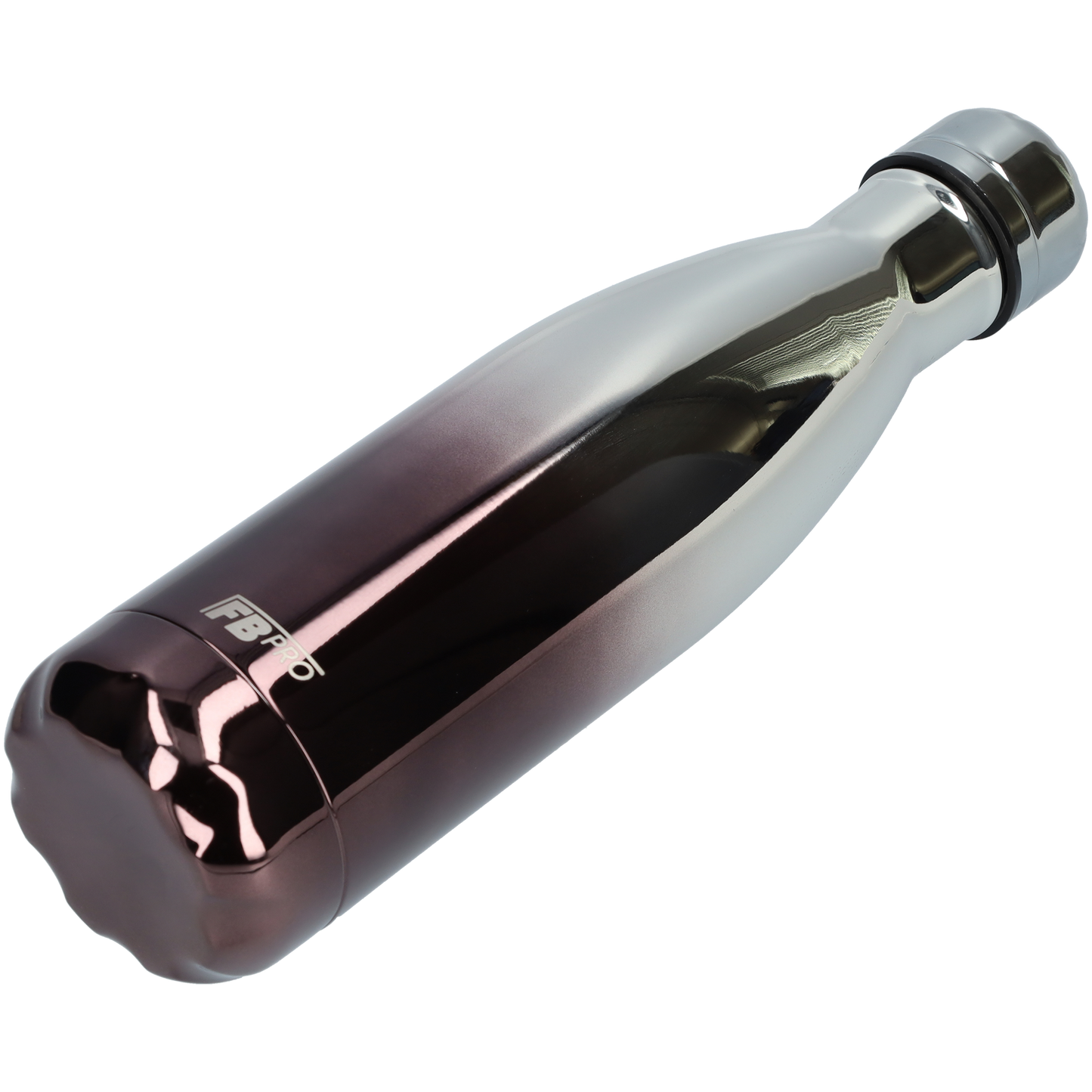 FBFS51, Thermosfles, Drinkfles, Waterfles - 500ml - Chrome Silver Brown - Chrome Zilver Bruin