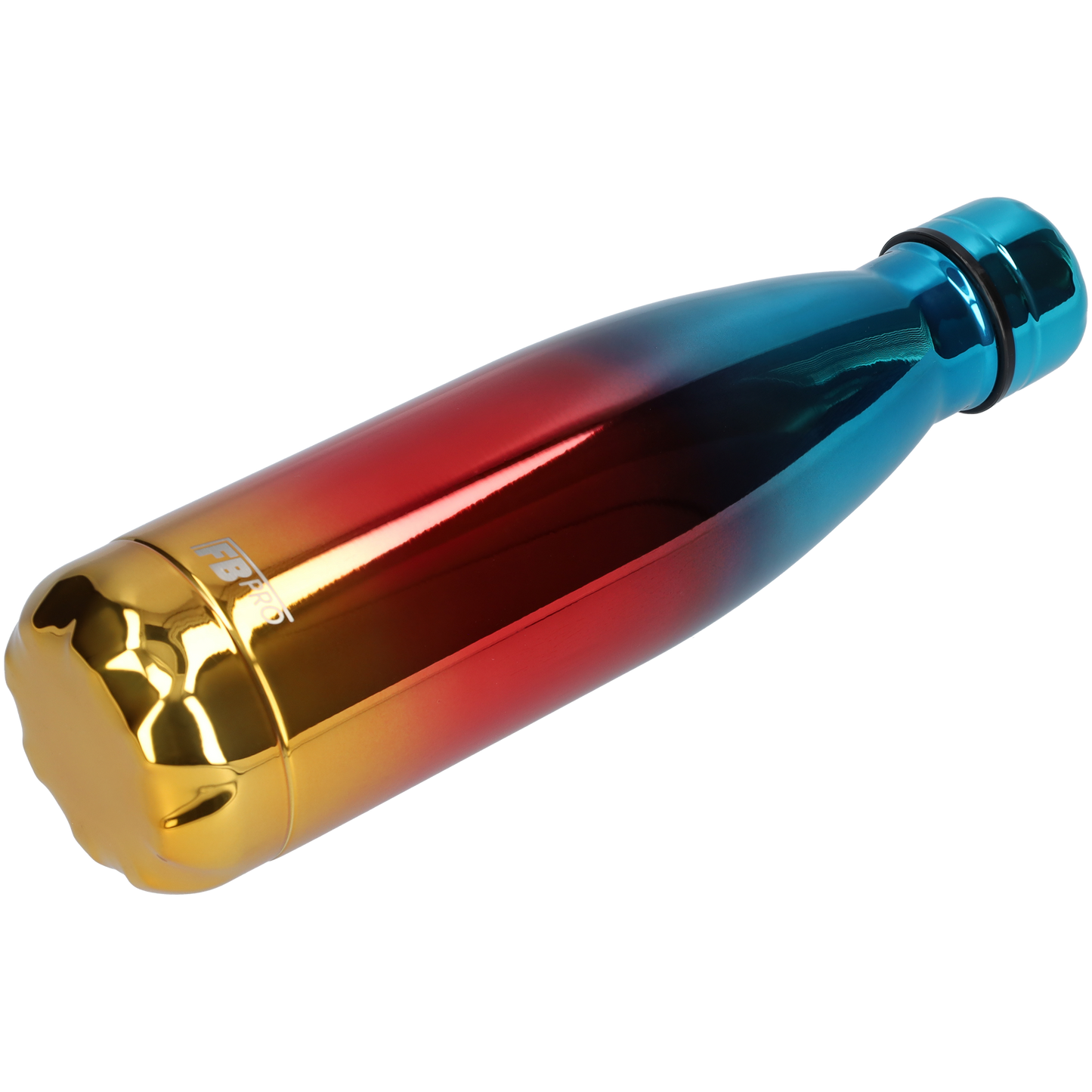 FBFS49, Thermosfles, Drinkfles, Waterfles - 500ml - Chrome Blue, Red & Yellow - Chroom Blauw, Rood & Geel