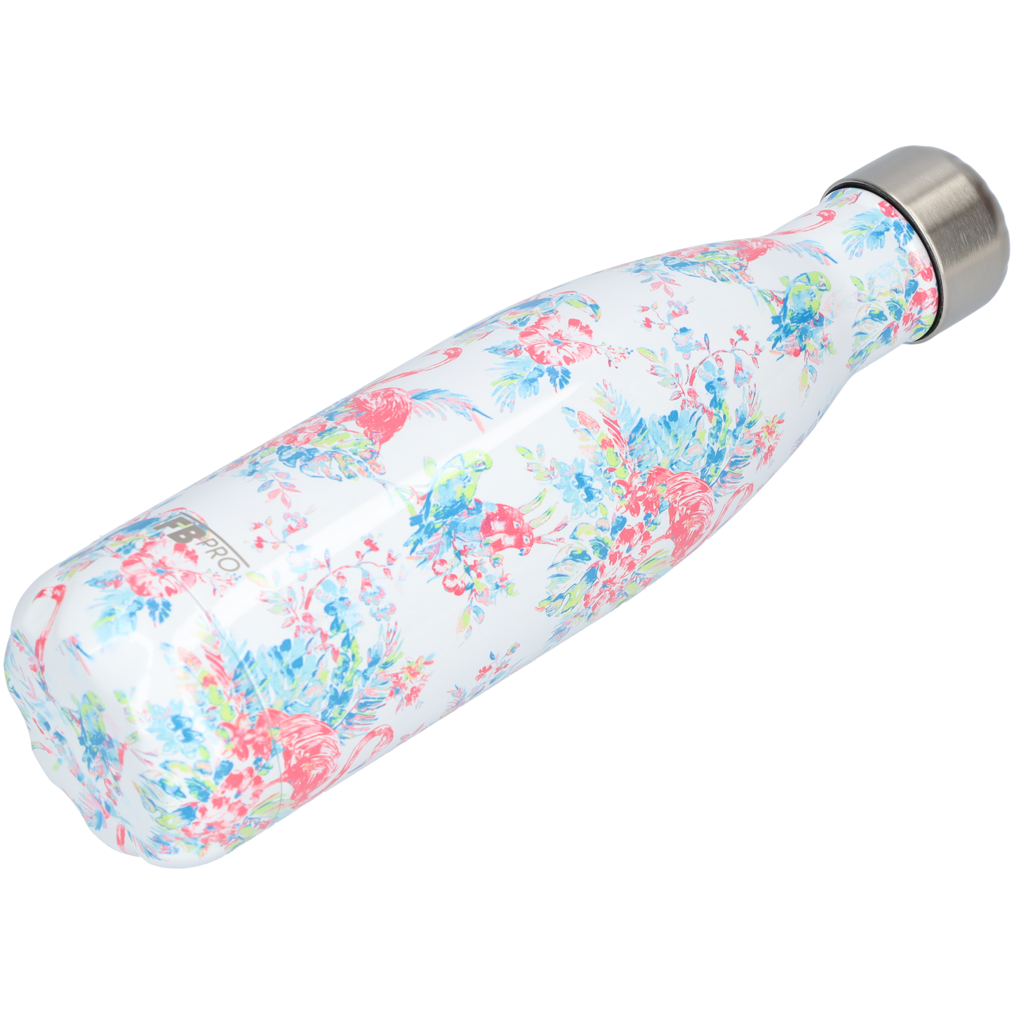 FBFS45, Thermosfles, Drinkfles, Waterfles - 500ml - Flamingo Flowers - Flamingo Bloemen