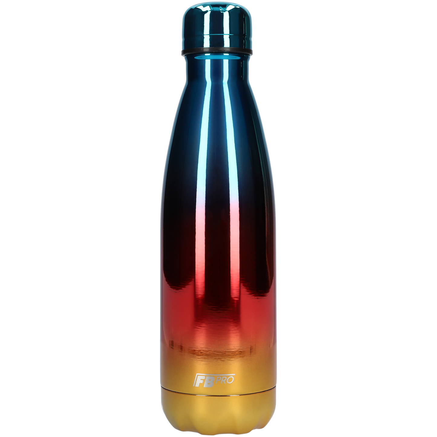 FBFS49, Thermosfles, Drinkfles, Waterfles - 500ml - Chrome Blue, Red & Yellow - Chroom Blauw, Rood & Geel