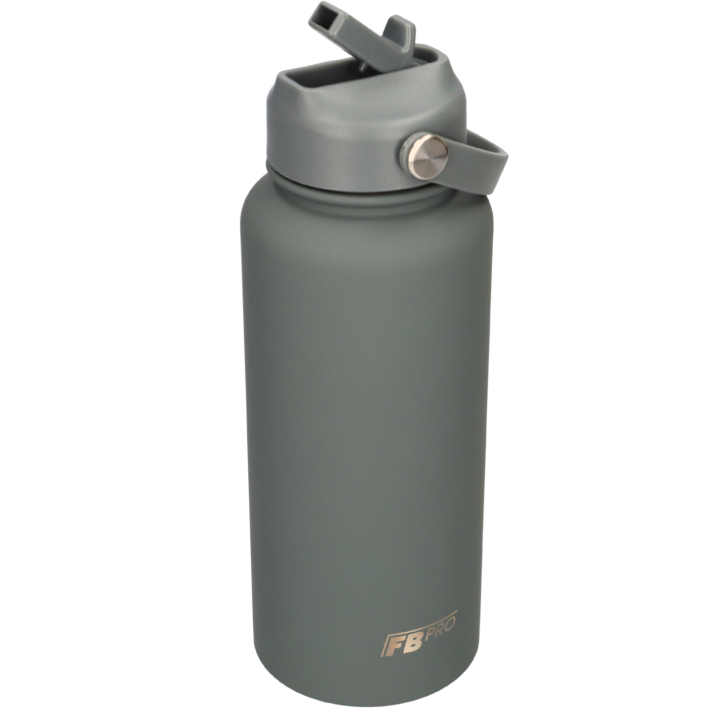 Thermos waterfles 1 liter - Isolerende Waterfles met Draaibare Drinktuit - Grey - Grijs
