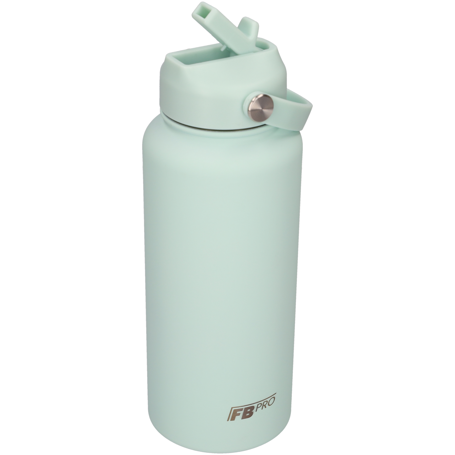 Thermos waterfles 1 liter - Isolerende Waterfles met Draaibare Drinktuit - Bluish White - Pastel blauw
