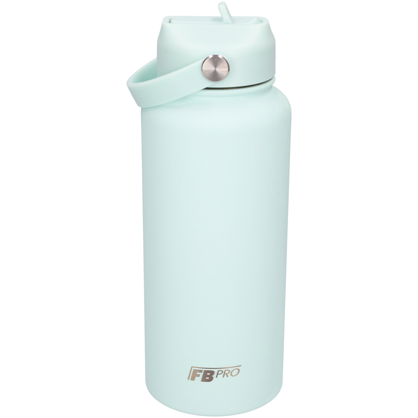 Thermos waterfles 1 liter - Isolerende Waterfles met Draaibare Drinktuit - Bluish White - Pastel blauw