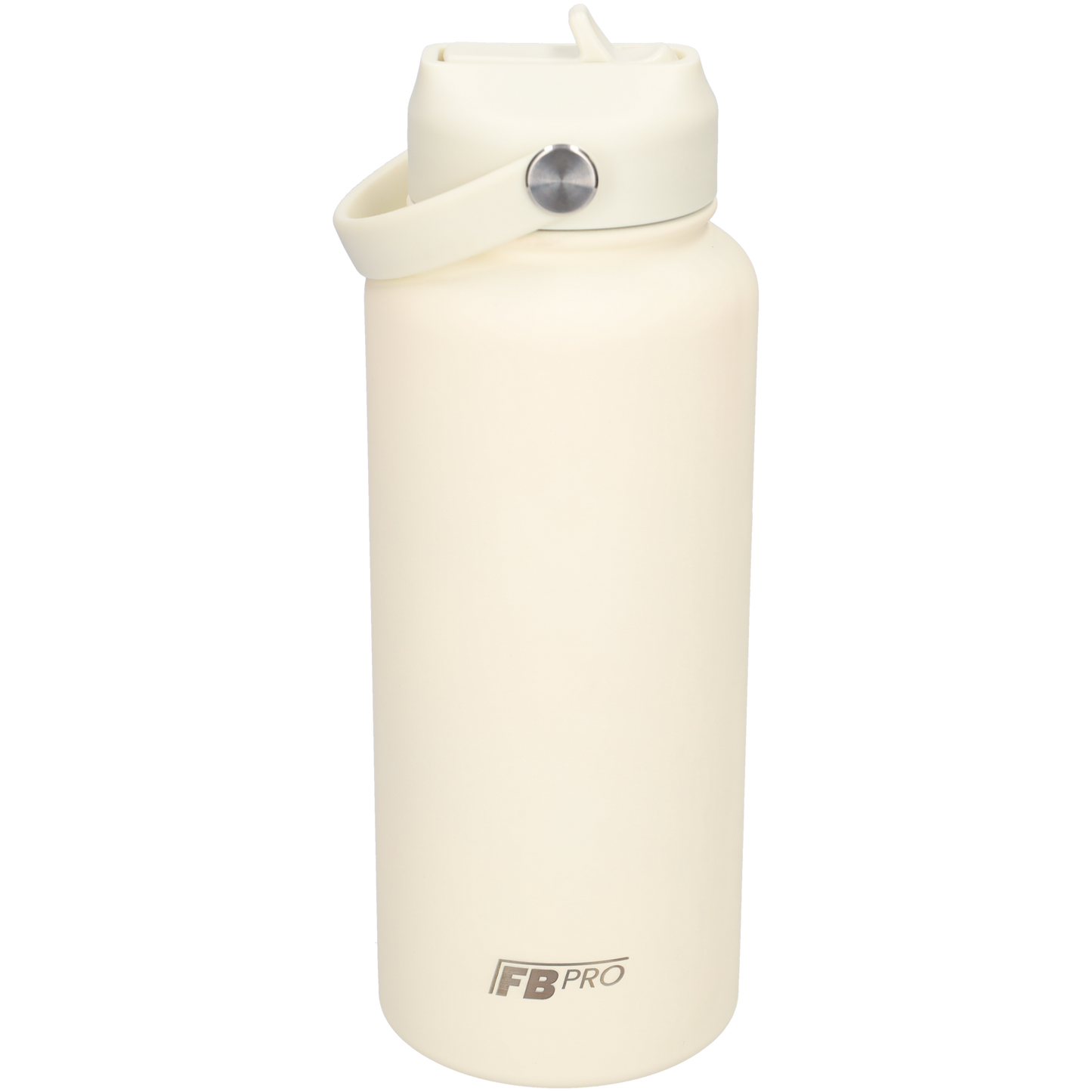 Thermos waterfles 1 liter - Isolerende Waterfles met Draaibare Drinktuit - Ivory - Wit