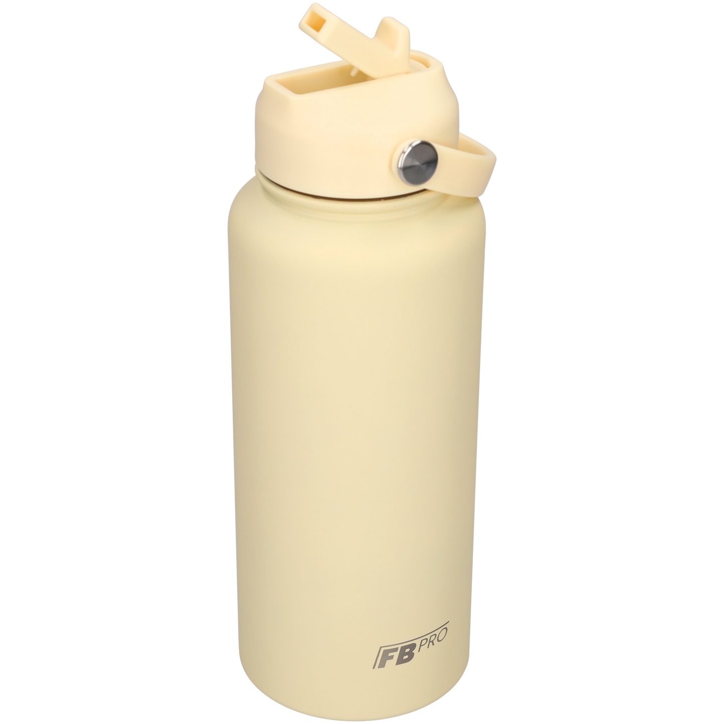 Thermos waterfles 1 liter - Isolerende Waterfles met Draaibare Drinktuit - Cream White