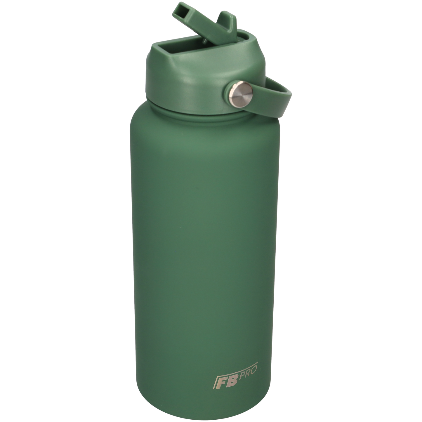 Thermos waterfles 1 liter - Isolerende Waterfles / Thermosfles met Draaibare Drinktuit - Moss Green - Donkergroen - Groen