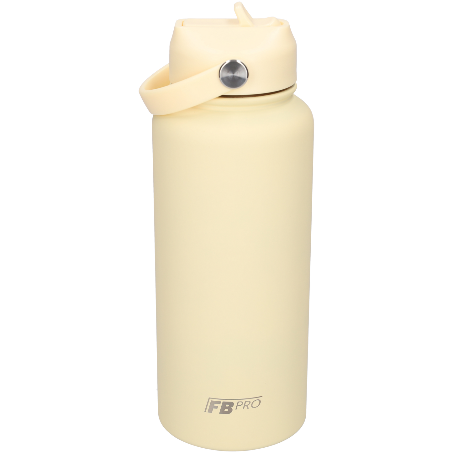 Thermos waterfles 1 liter - Isolerende Waterfles met Draaibare Drinktuit - Cream White