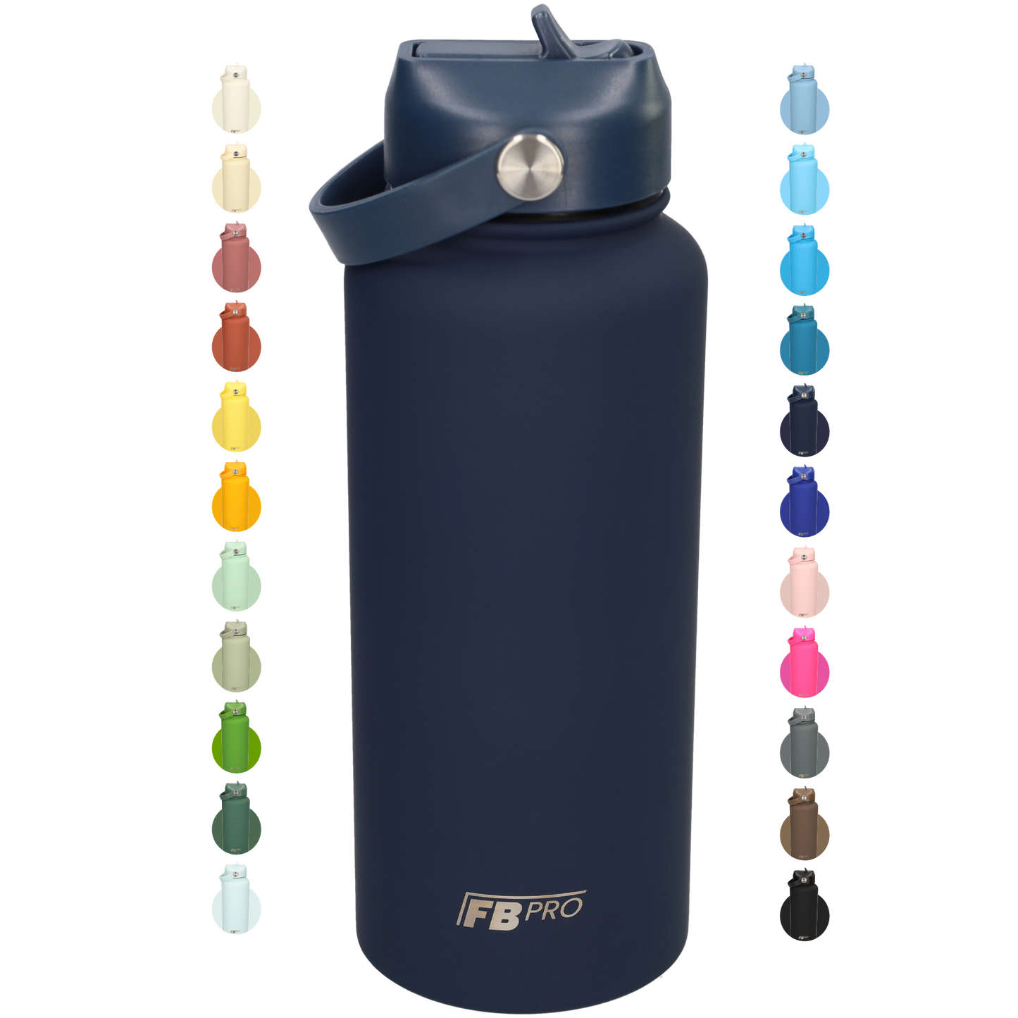 Thermos waterfles 1 liter - Isolerende Waterfles met Draaibare Drinktuit - Indigo Blue - Blauw - Donkerblauw