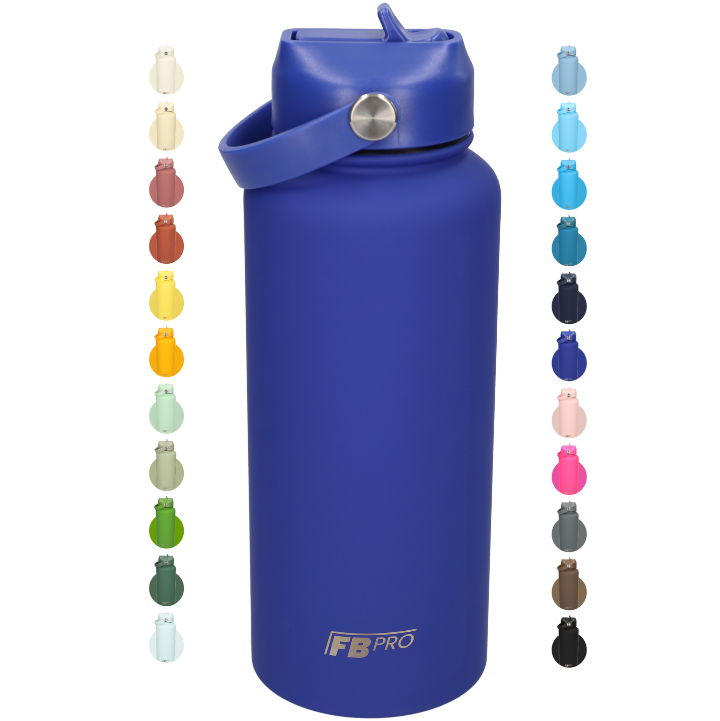 Thermos waterfles 1 liter - Isolerende Waterfles met Draaibare Drinktuit - Sapphire Blue