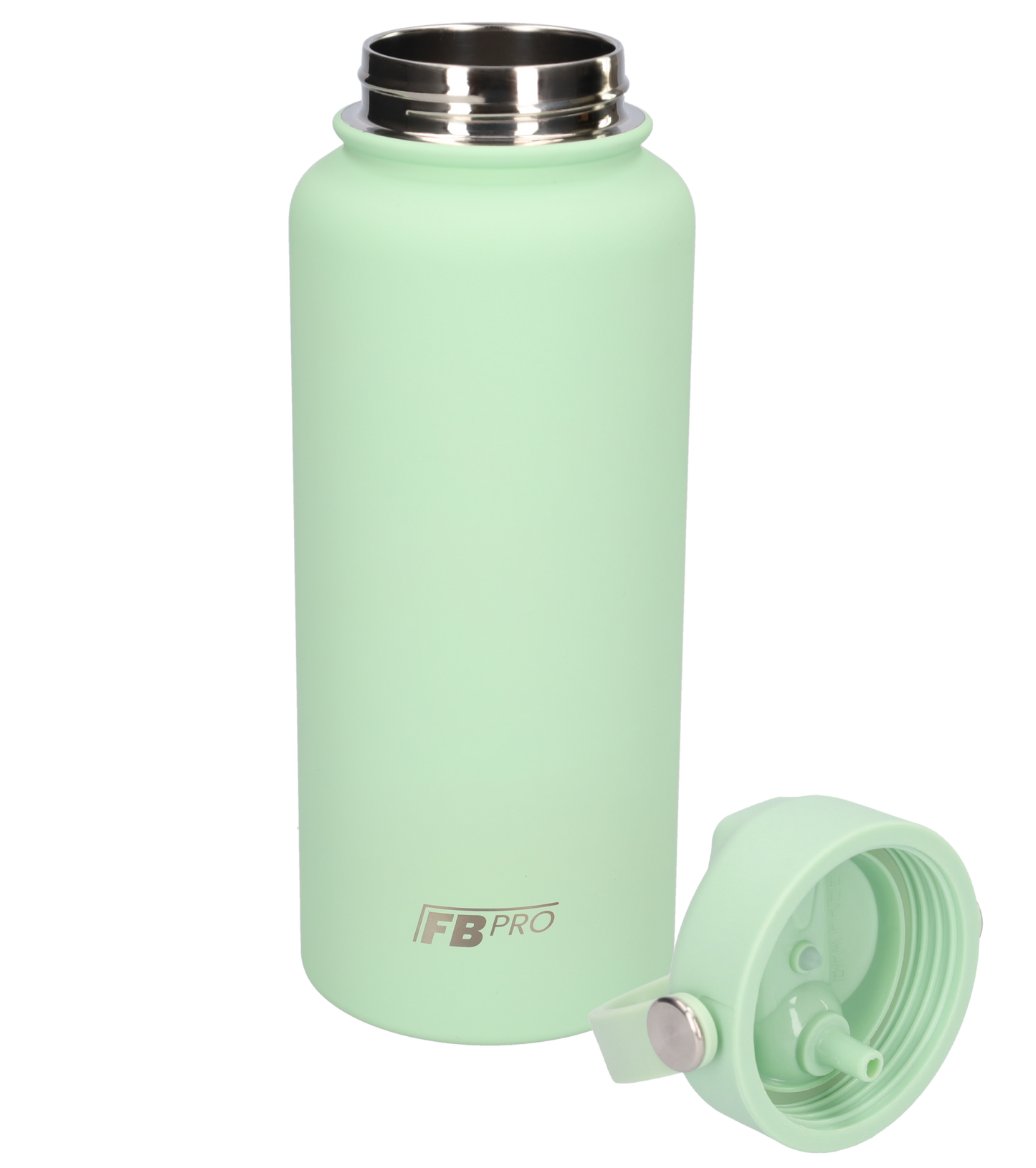 Thermos waterfles 1 liter - Isolerende Waterfles / Thermosfles met Draaibare Drinktuit - Pale Green - groen