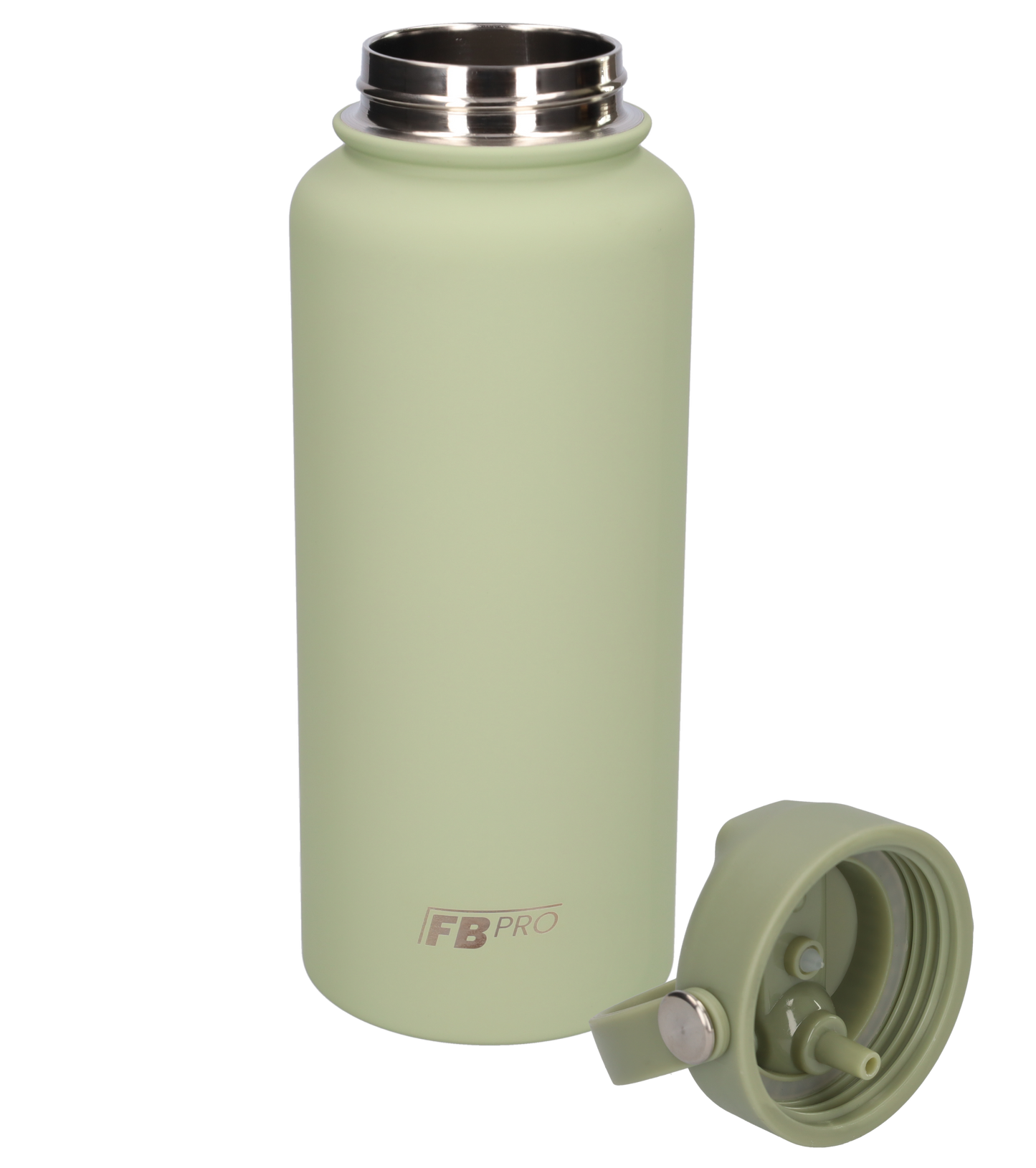 Thermos waterfles 1 liter - Isolerende Waterfles met Draaibare Drinktuit - Pea Green - Ert Groen